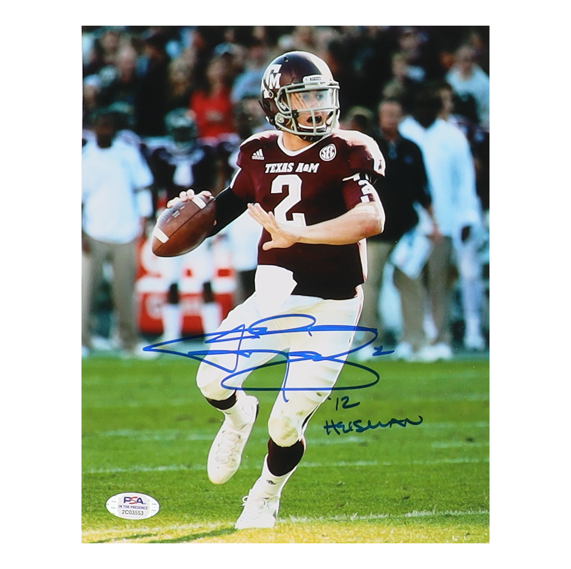 Johnny Manziel Signed Texas A&M Aggies 8x10 Photo Inscribed "'12 Heisman" (PSA) at PristineAuction.com Johnny Manziel Signed Texas A&M Aggies 8x10 Photo Inscribed "'12 Heisman" (PSA) at PristineAuction.com
