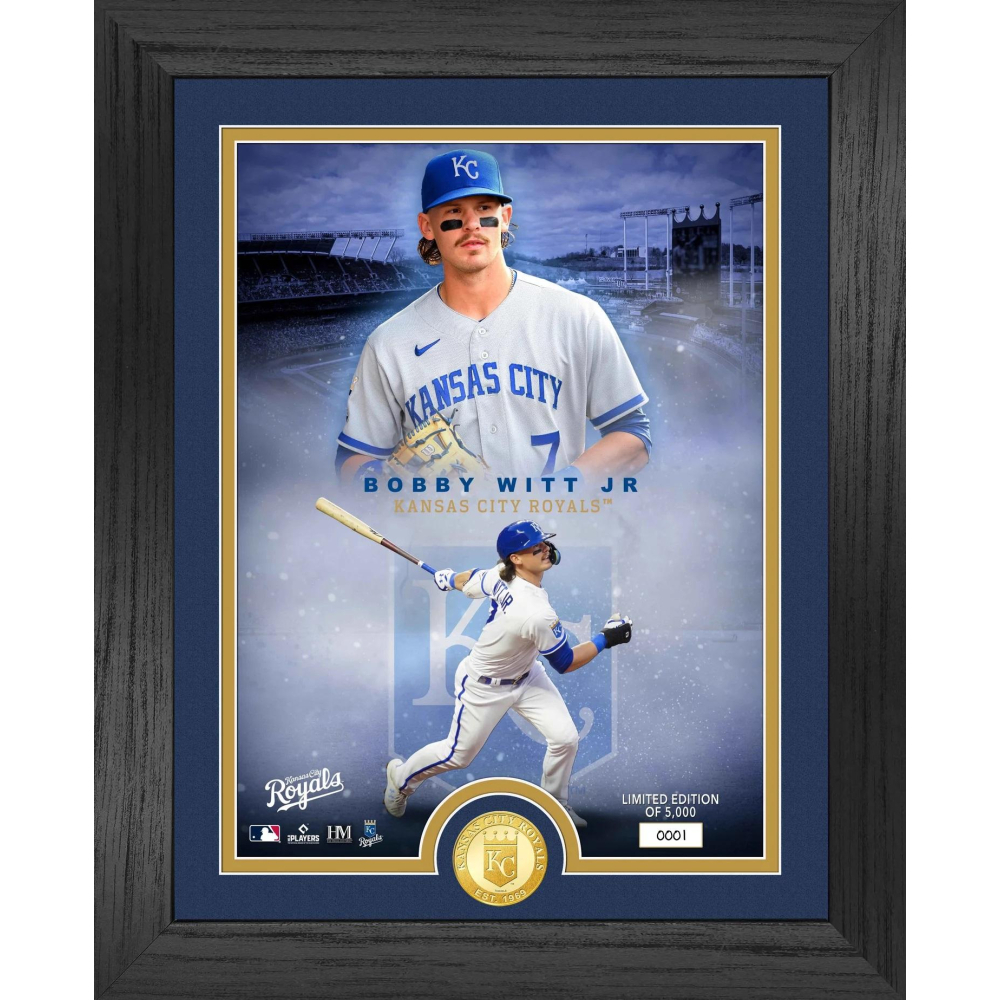 Bobby Witt Jr. Rangers LE Custom Framed Photo with Bronze Coin ...