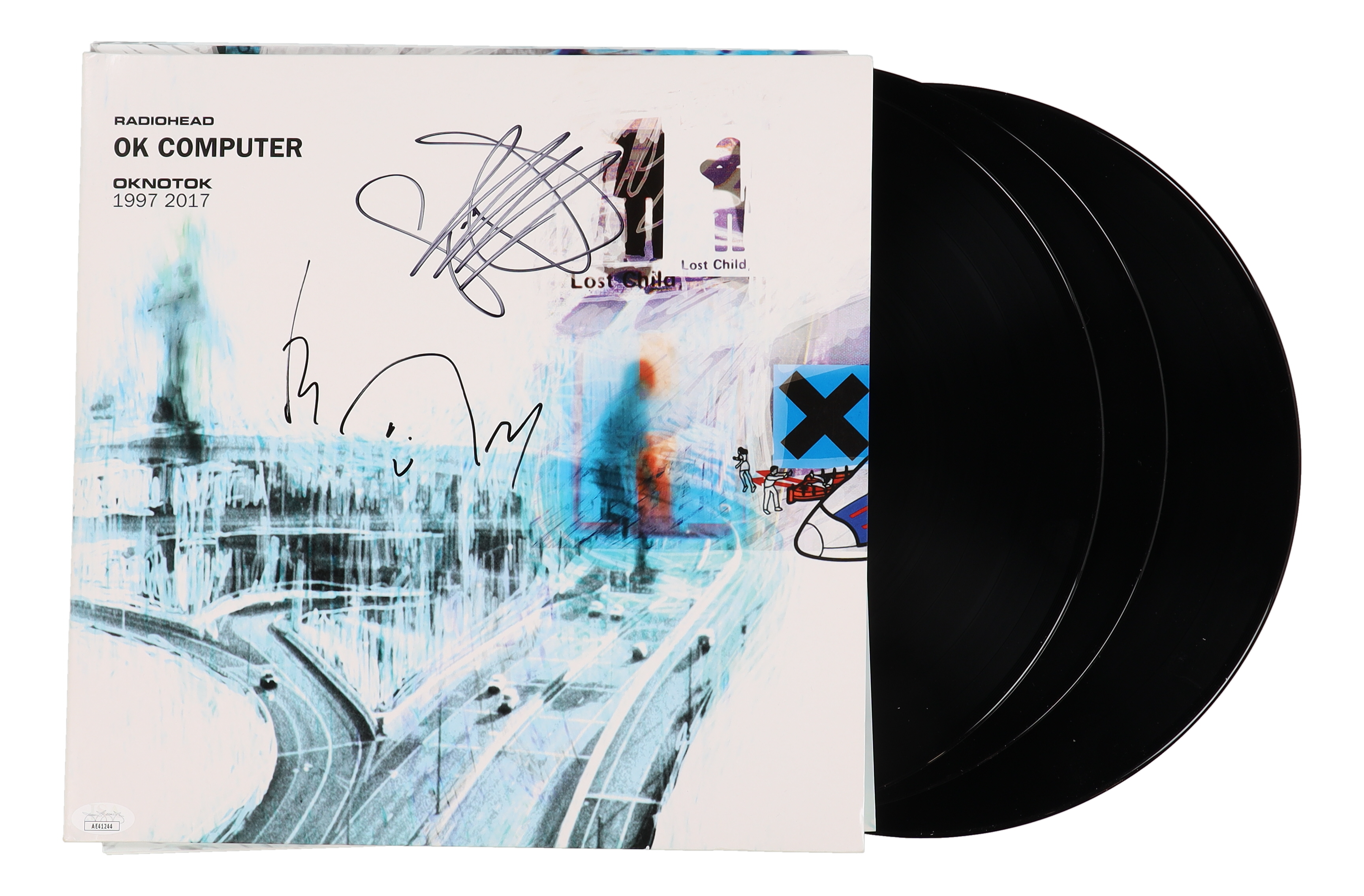 Thom Yorke & Jonny Greenwood Signed Radiohead "OK Computer" Vinyl Record Album (JSA) at PristineAuction.com Thom Yorke & Jonny Greenwood Signed Radiohead "OK Computer" Vinyl Record Album (JSA) at PristineAuction.com