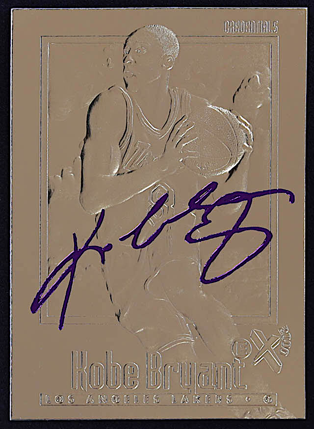 Kobe Bryant 1996-97 Skybox EX-2000 Purple Signature 23Kt Gold RC at PristineAuction.com Kobe Bryant 1996-97 Skybox EX-2000 Purple Signature 23Kt Gold RC at PristineAuction.com