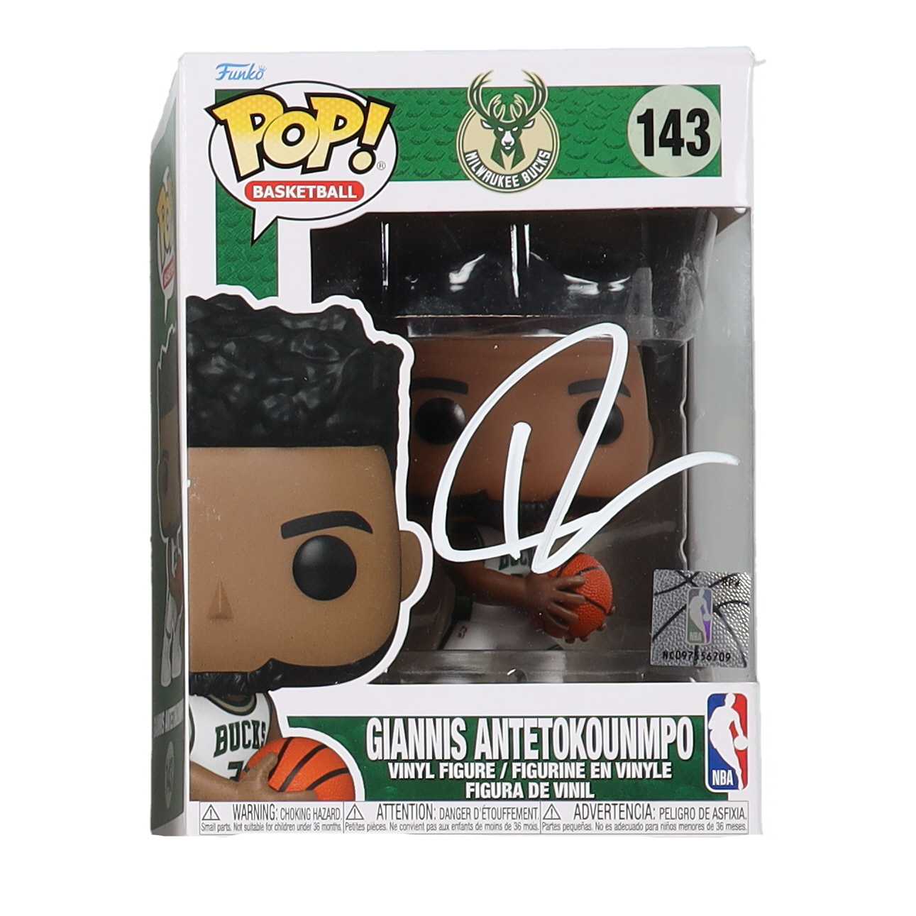 Giannis Antetokounmpo Signed Bucks #143 Funko Pop! Vinyl Figure (Beckett) at PristineAuction.com Giannis Antetokounmpo Signed Bucks #143 Funko Pop! Vinyl Figure (Beckett) at PristineAuction.com