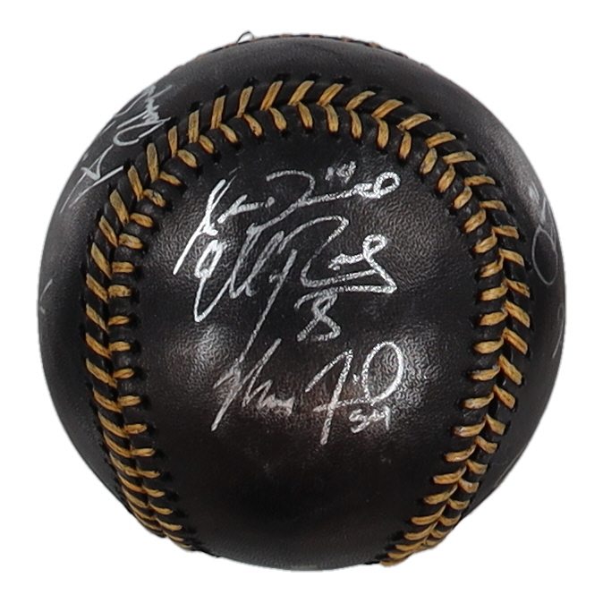 2021 Braves OML Black Leather Baseball Team-Signed by (13) with Freddie Freeman, Austin Riley, Joc Pederson, Dansby Swanson (MLB & Fanatics) at PristineAuction.com 2021 Braves OML Black Leather Baseball Team-Signed by (13) with Freddie Freeman, Austin Riley, Joc Pederson, Dansby Swanson (MLB & Fanatics) at PristineAuction.com