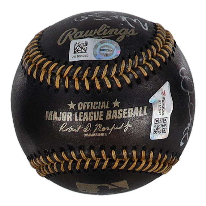 2021 Braves OML Black Leather Baseball Team-Signed by (13) with Freddie Freeman, Austin Riley, Joc Pederson, Dansby Swanson (MLB & Fanatics) at PristineAuction.com 2021 Braves OML Black Leather Baseball Team-Signed by (13) with Freddie Freeman, Austin Riley, Joc Pederson, Dansby Swanson (MLB & Fanatics) at PristineAuction.com