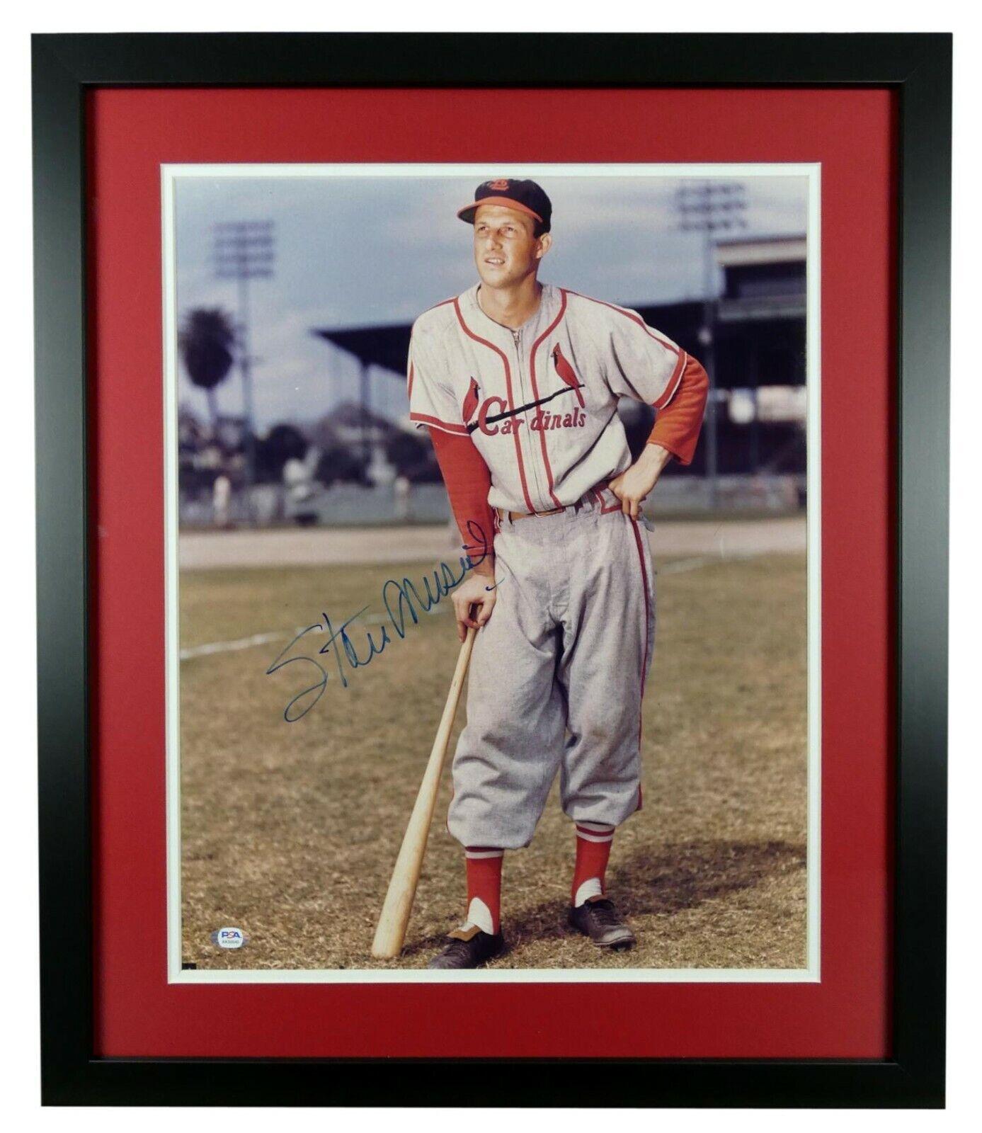 Stan Musial Signed Cardinals Custom Framed Photo Display (PSA) at PristineAuction.com Stan Musial Signed Cardinals Custom Framed Photo Display (PSA) at PristineAuction.com