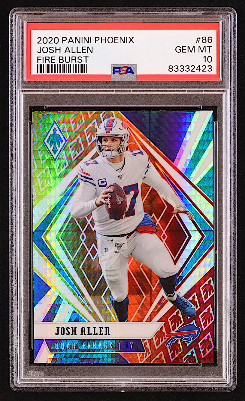Josh Allen 2020 Panini Phoenix Fire Burst #86 RC (PSA 10) at PristineAuction.com Josh Allen 2020 Panini Phoenix Fire Burst #86 RC (PSA 10) at PristineAuction.com