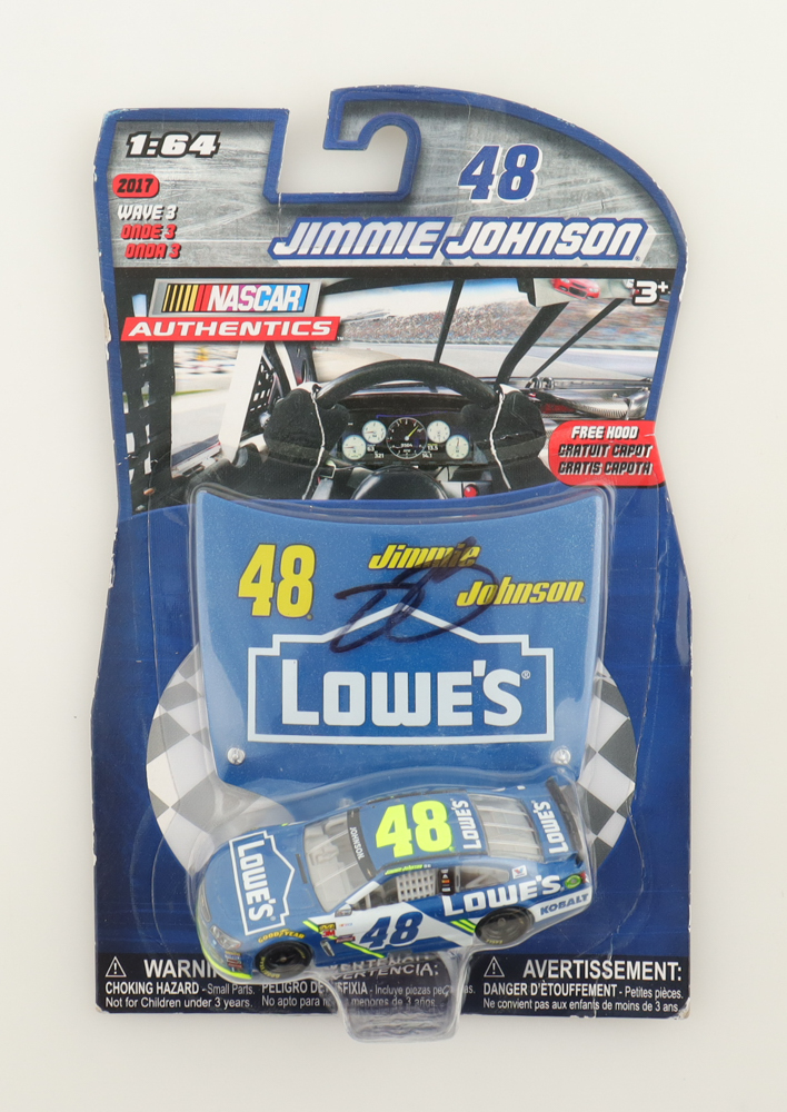 Jimmie Johnson Signed 2017 NASCAR #48 Lowe's Nascar Authentics Chevy SS - 1:64 Die-Cast Car (PSA) at PristineAuction.com Jimmie Johnson Signed 2017 NASCAR #48 Lowe's Nascar Authentics Chevy SS - 1:64 Die-Cast Car (PSA) at PristineAuction.com