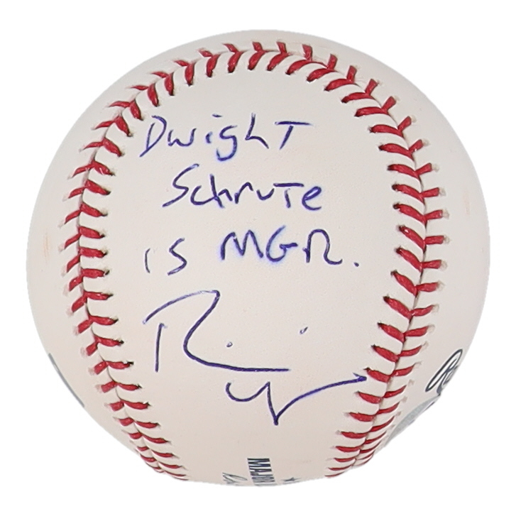 Rainn Wilson Signed OML Baseball Inscribed "Dwight Schrute is MGR" (PSA) at PristineAuction.com Rainn Wilson Signed OML Baseball Inscribed "Dwight Schrute is MGR" (PSA) at PristineAuction.com
