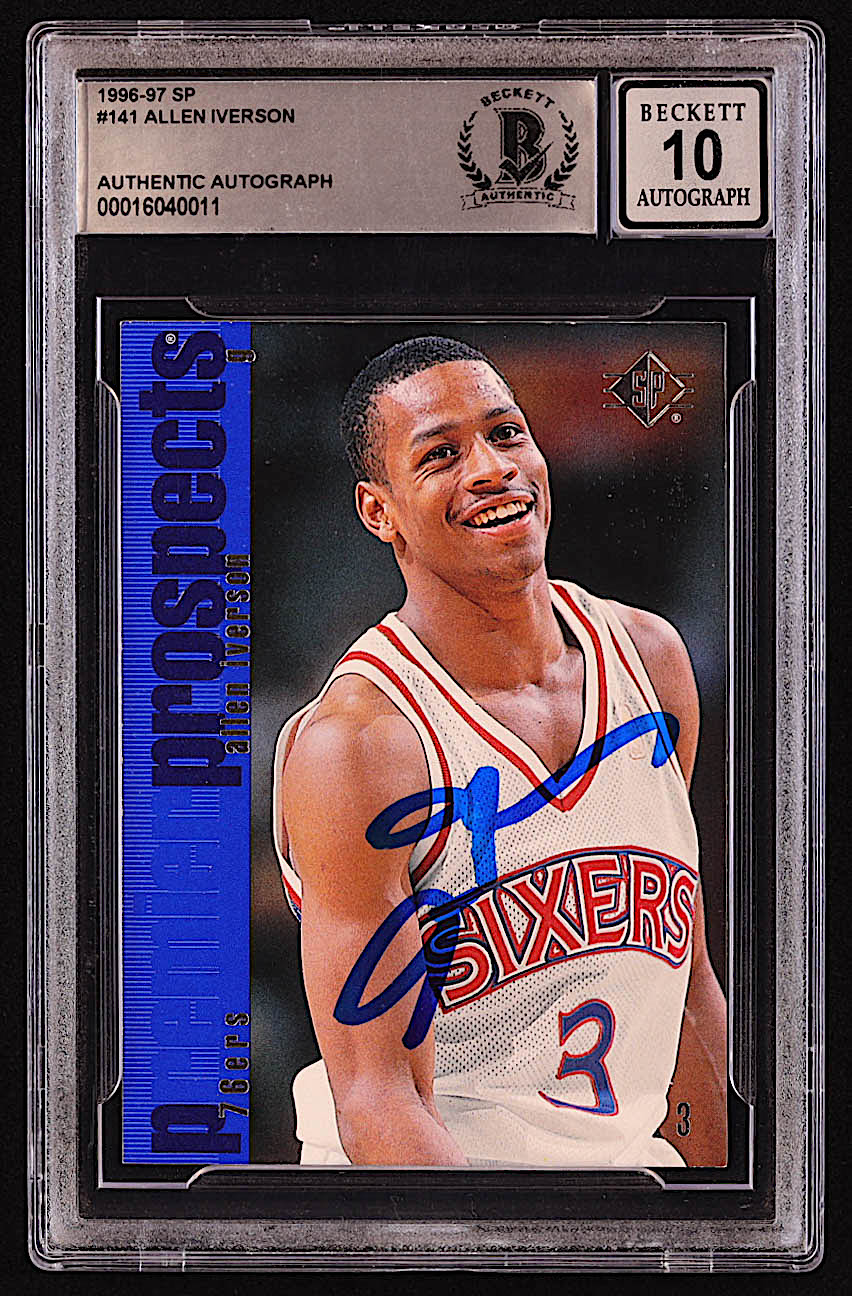 Allen Iverson Signed 1996-97 SP #141 RC (BGS | Autograph Graded BGS 10) at PristineAuction.com Allen Iverson Signed 1996-97 SP #141 RC (BGS | Autograph Graded BGS 10) at PristineAuction.com