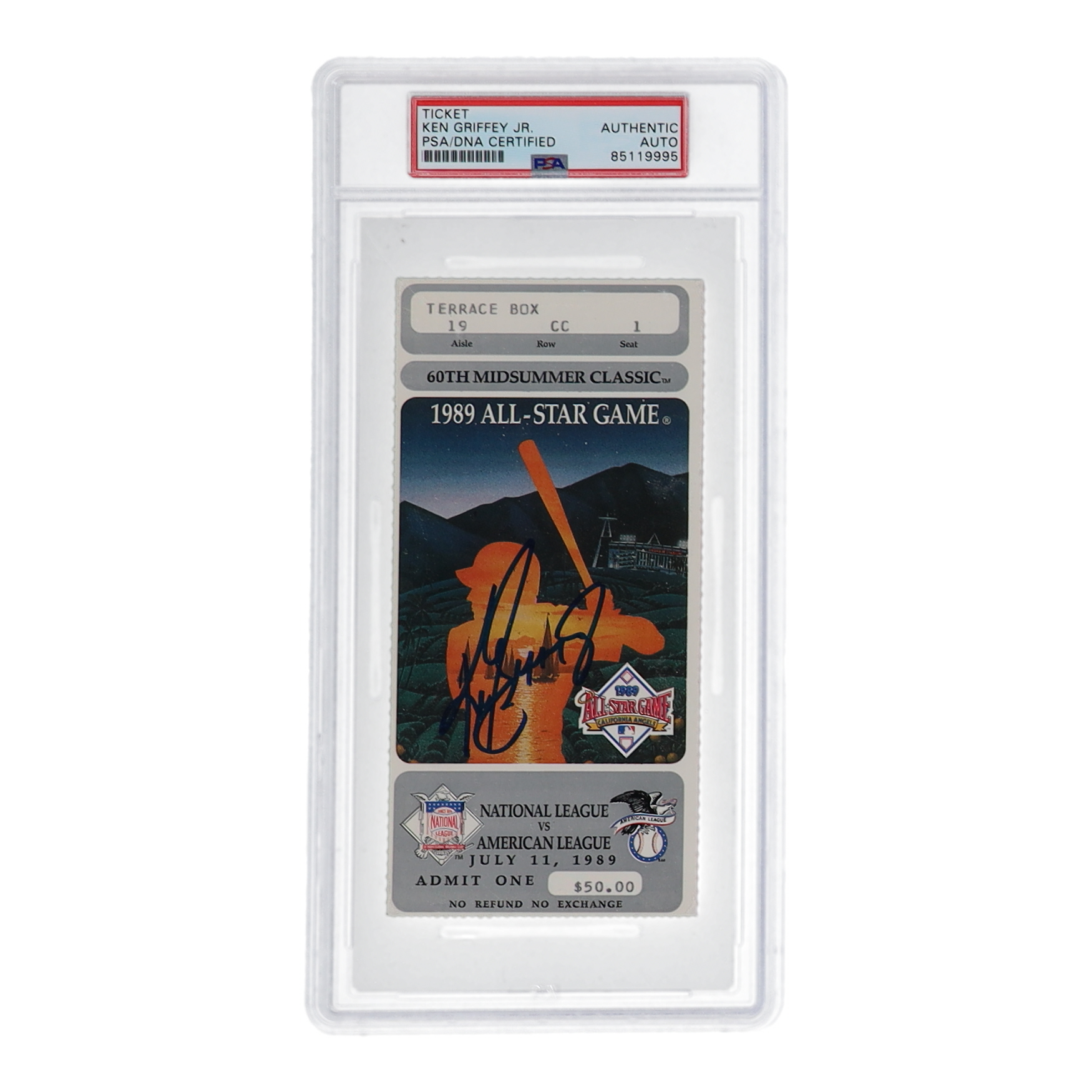 Ken Griffey Jr. Signed 1989 All-Star Game Ticket (PSA) at PristineAuction.com Ken Griffey Jr. Signed 1989 All-Star Game Ticket (PSA) at PristineAuction.com