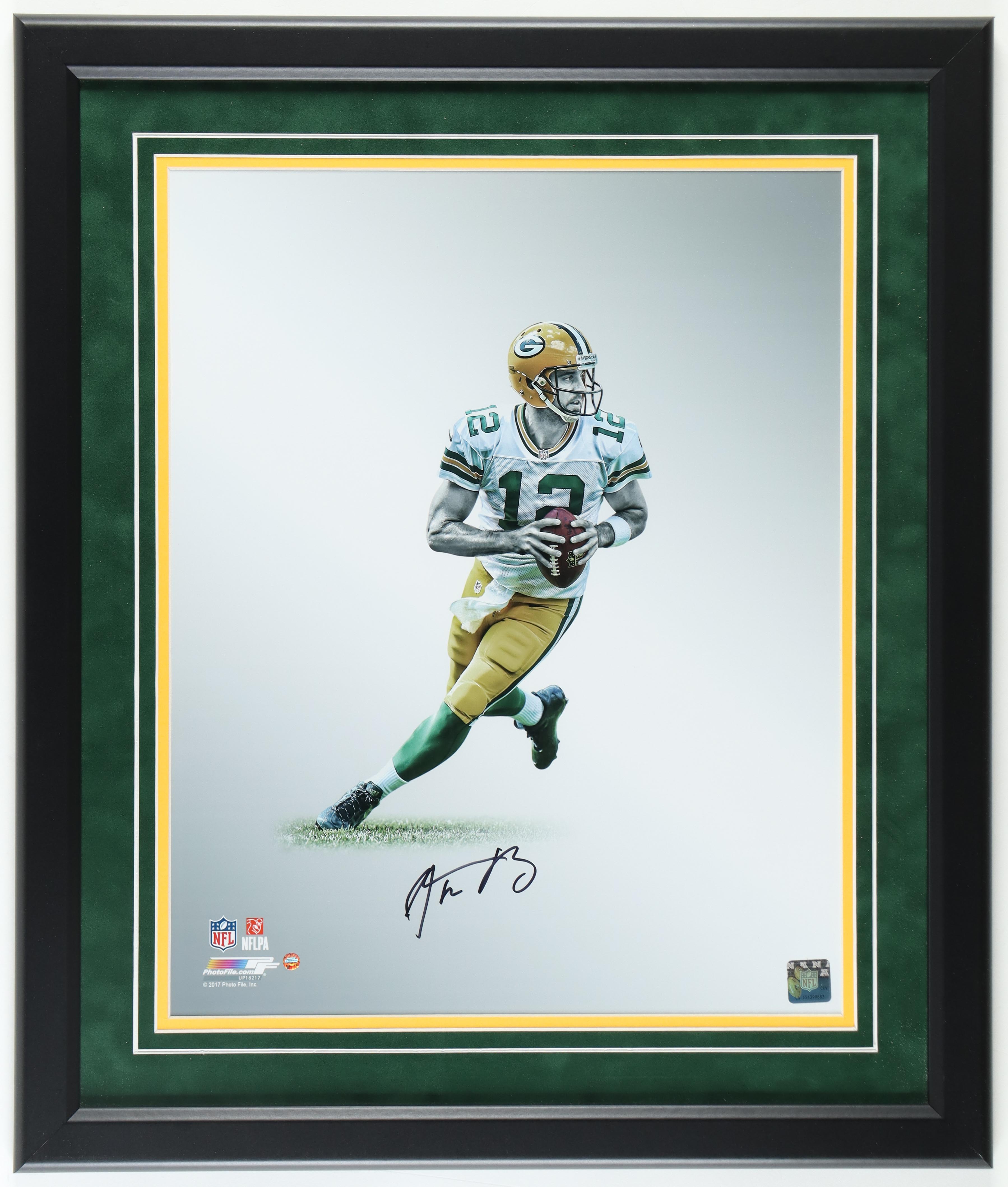 Aaron Rodgers Signed Packers 22x26 Custom Framed Photo Display (Steiner) at PristineAuction.com Aaron Rodgers Signed Packers 22x26 Custom Framed Photo Display (Steiner) at PristineAuction.com