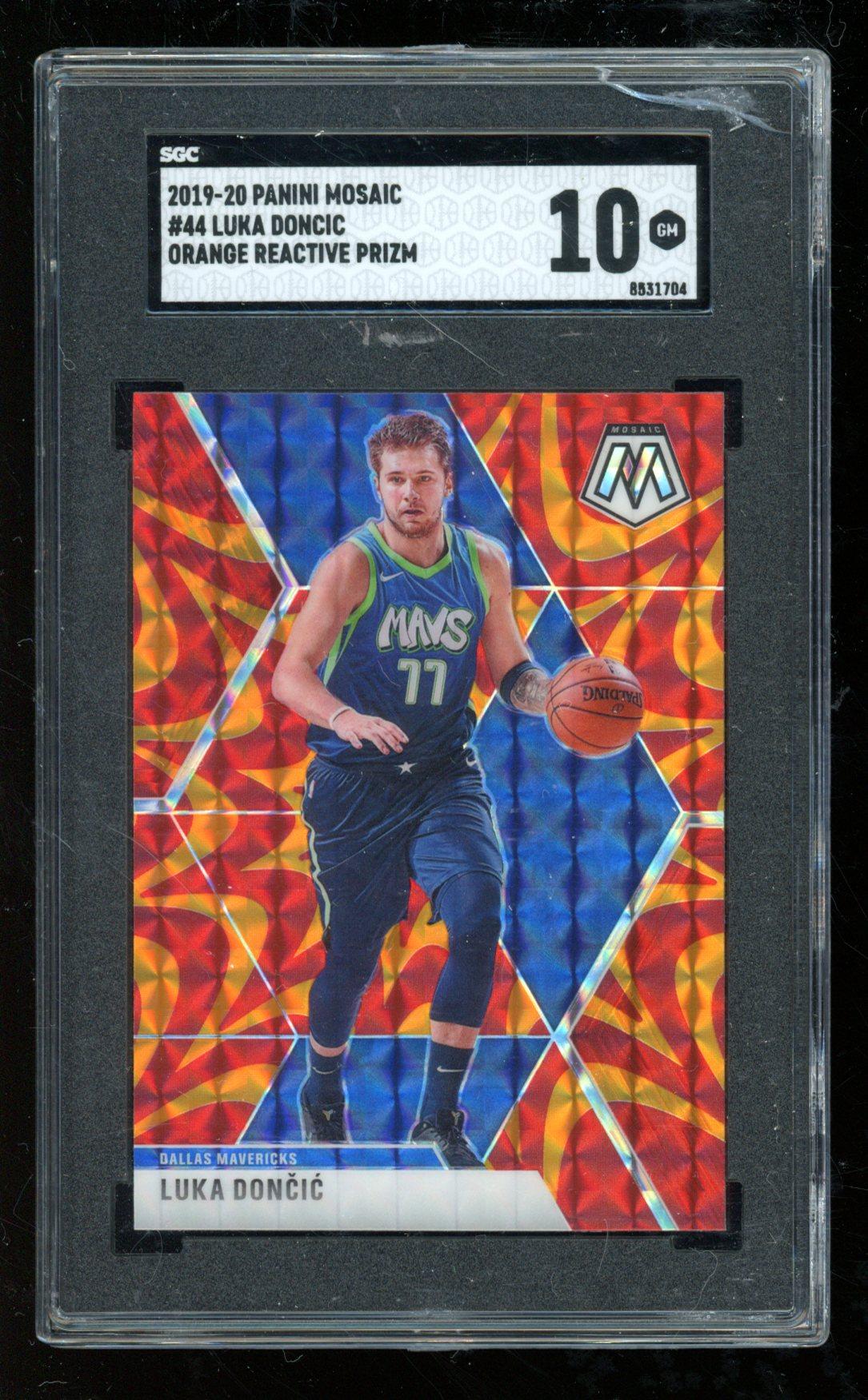 Luka Doncic 2019-20 Panini Mosaic Mosaic Orange Reactive #44 (SGC