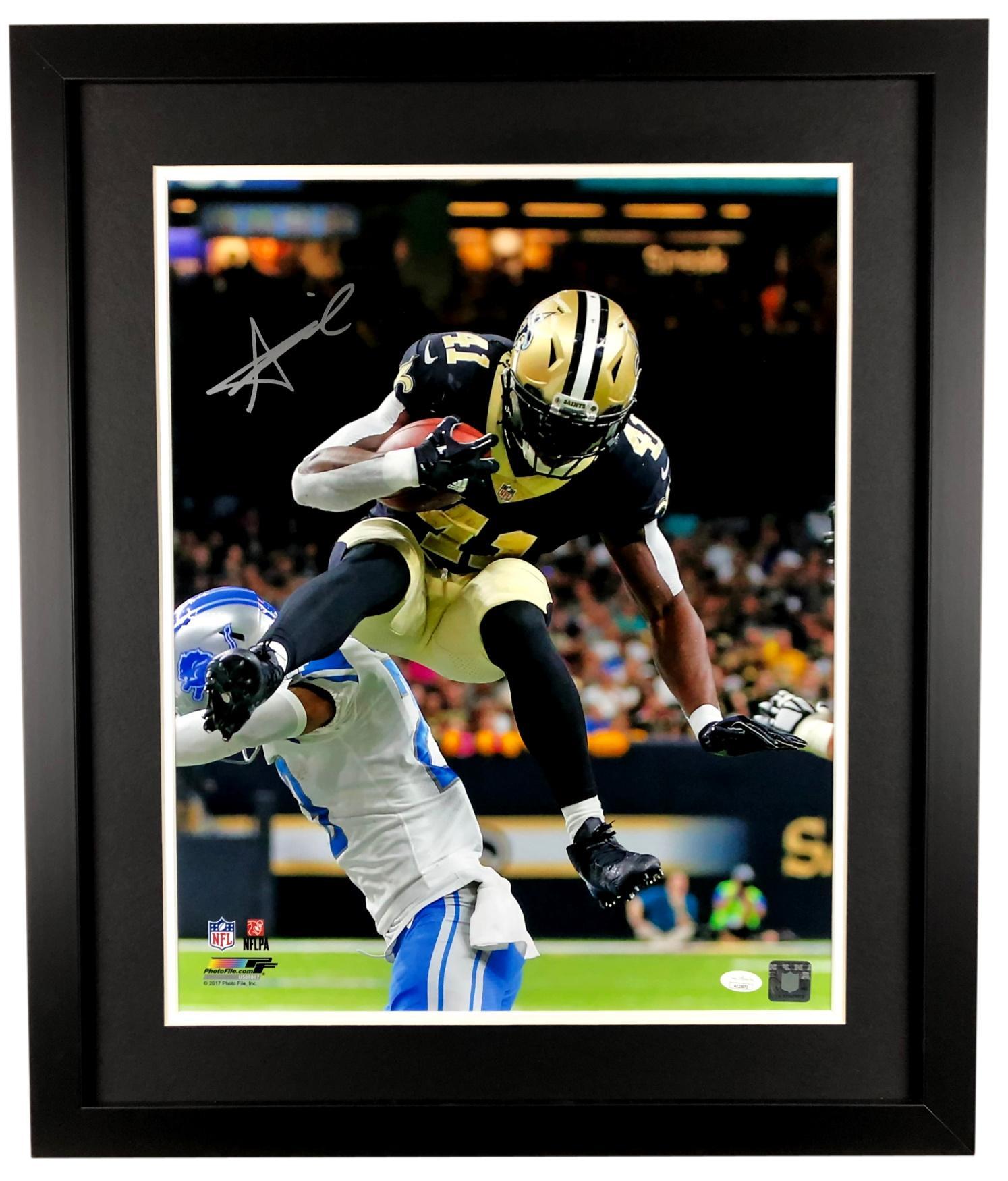 Alvin Kamara Signed Saints Custom Framed Photo Display (JSA) at PristineAuction.com Alvin Kamara Signed Saints Custom Framed Photo Display (JSA) at PristineAuction.com