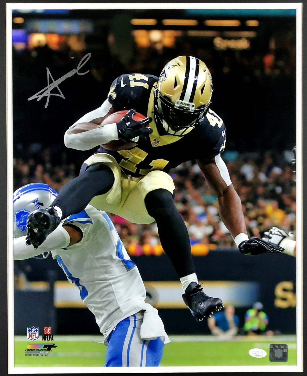 Alvin Kamara Signed Saints Custom Framed Photo Display (JSA) at PristineAuction.com Alvin Kamara Signed Saints Custom Framed Photo Display (JSA) at PristineAuction.com
