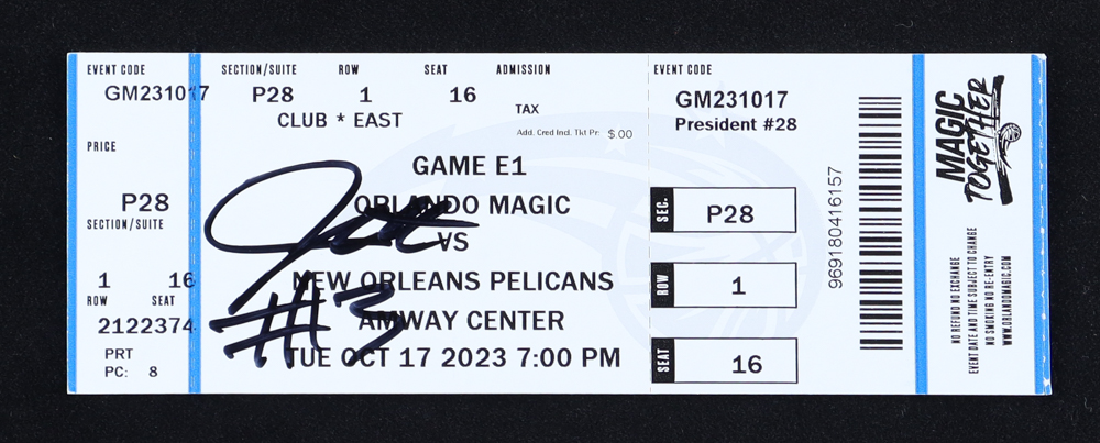 Jett Howard Signed 2023 Magic Ticket (Beckett) at PristineAuction.com Jett Howard Signed 2023 Magic Ticket (Beckett) at PristineAuction.com