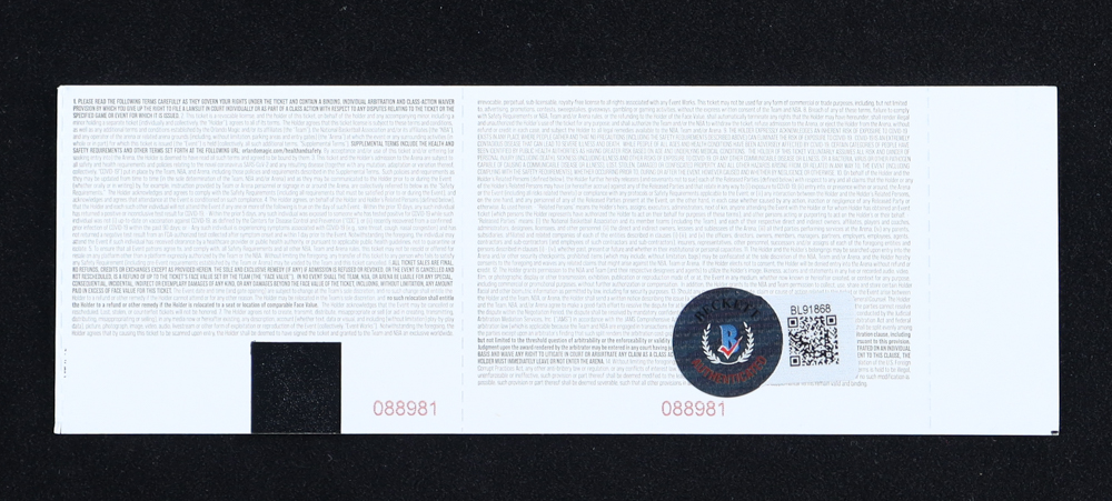 Jett Howard Signed 2023 Magic Ticket (Beckett) at PristineAuction.com Jett Howard Signed 2023 Magic Ticket (Beckett) at PristineAuction.com