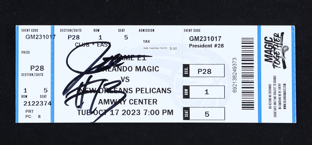 Jett Howard Signed 2023 Magic Ticket (Beckett) at PristineAuction.com Jett Howard Signed 2023 Magic Ticket (Beckett) at PristineAuction.com