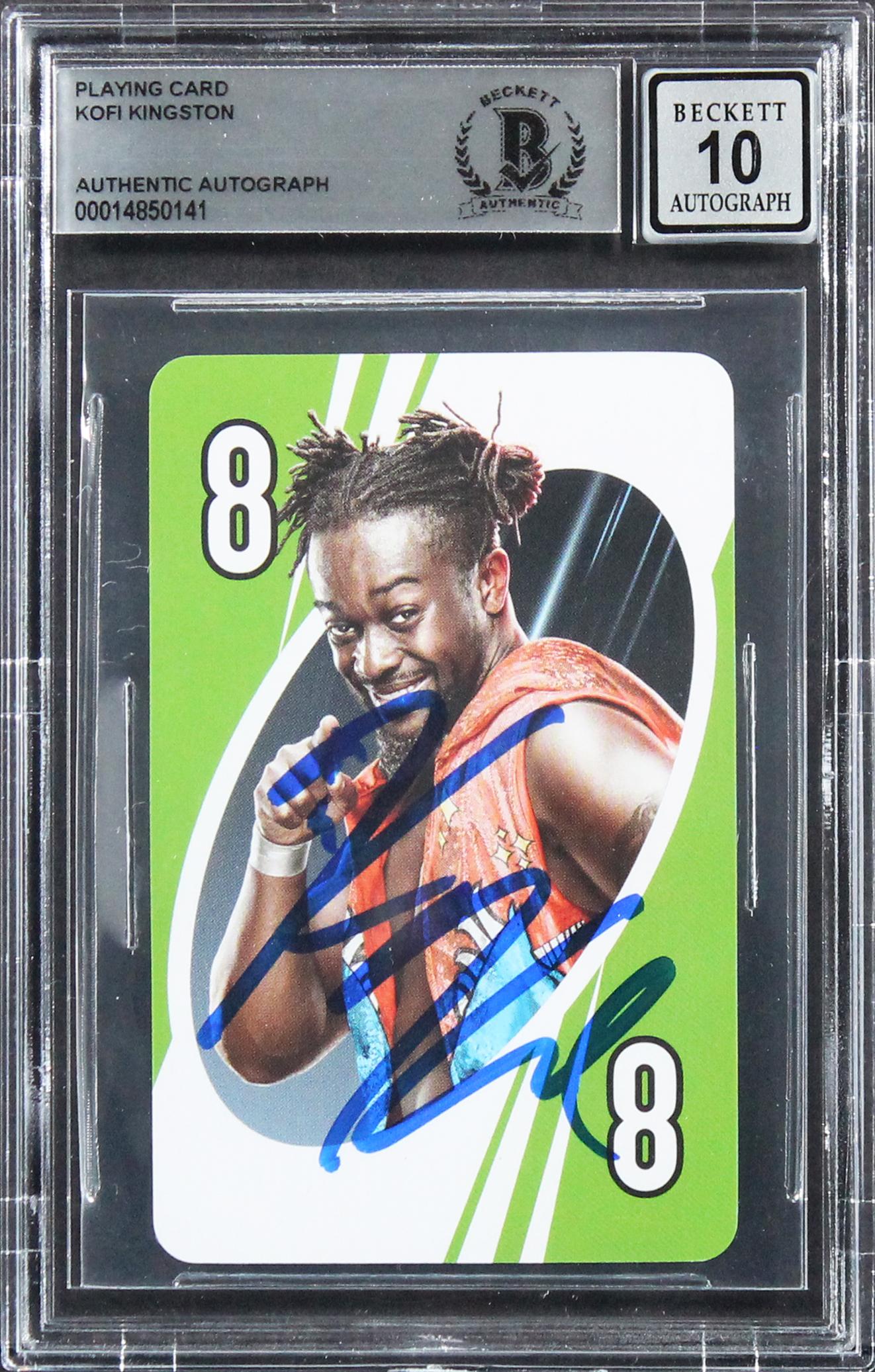 Kofi Kingston Signed UNO Playing Card (BGS | Auto 10) at PristineAuction.com Kofi Kingston Signed UNO Playing Card (BGS | Auto 10) at PristineAuction.com