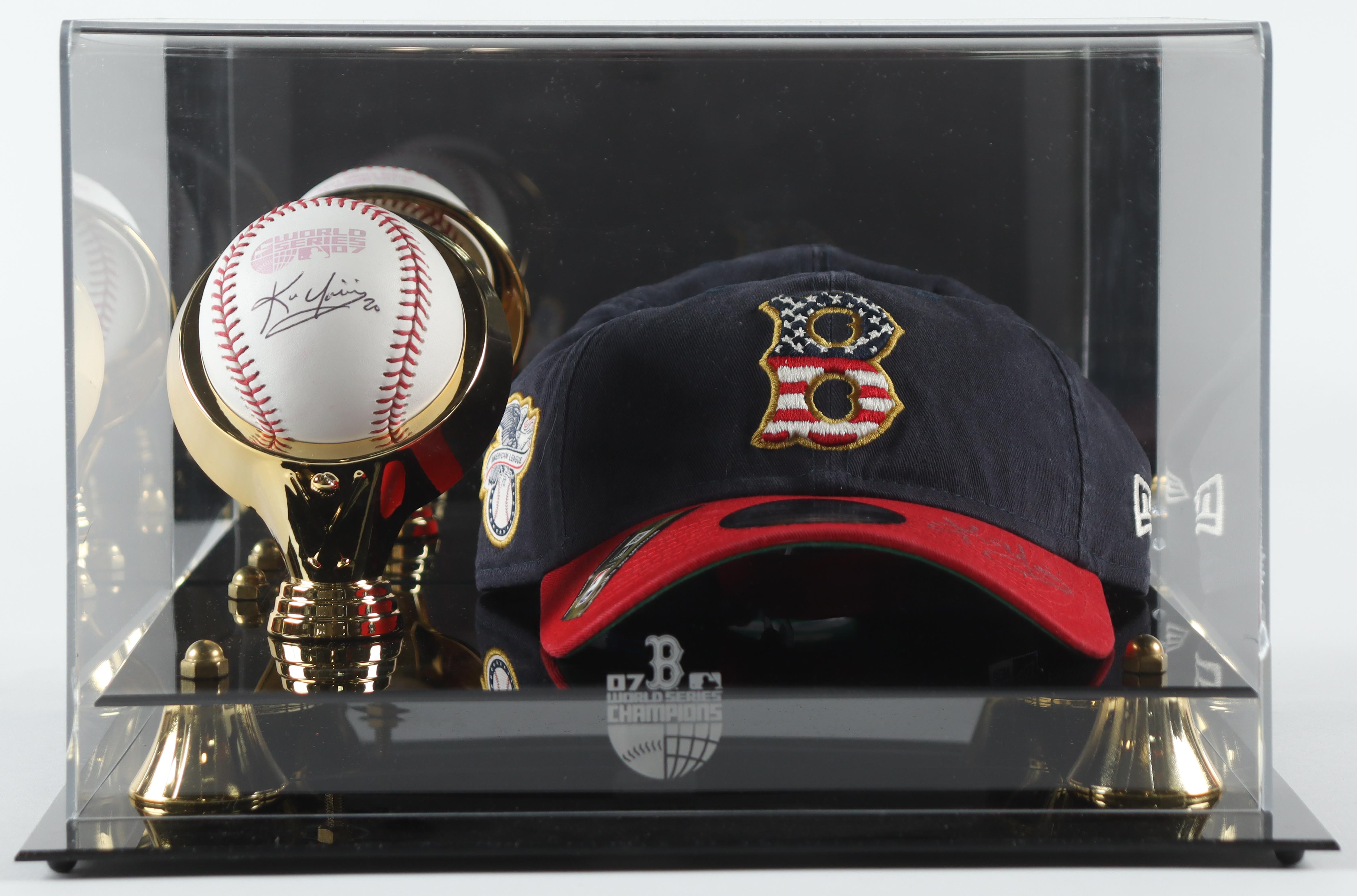 Kevin Youkilis Signed Red Sox 2007 World Series Baseball & Red Sox Logo New Era Adjustable Hat with Commemorative Display Case (Beckett & Beckett) at PristineAuction.com Kevin Youkilis Signed Red Sox 2007 World Series Baseball & Red Sox Logo New Era Adjustable Hat with Commemorative Display Case (Beckett & Beckett) at PristineAuction.com