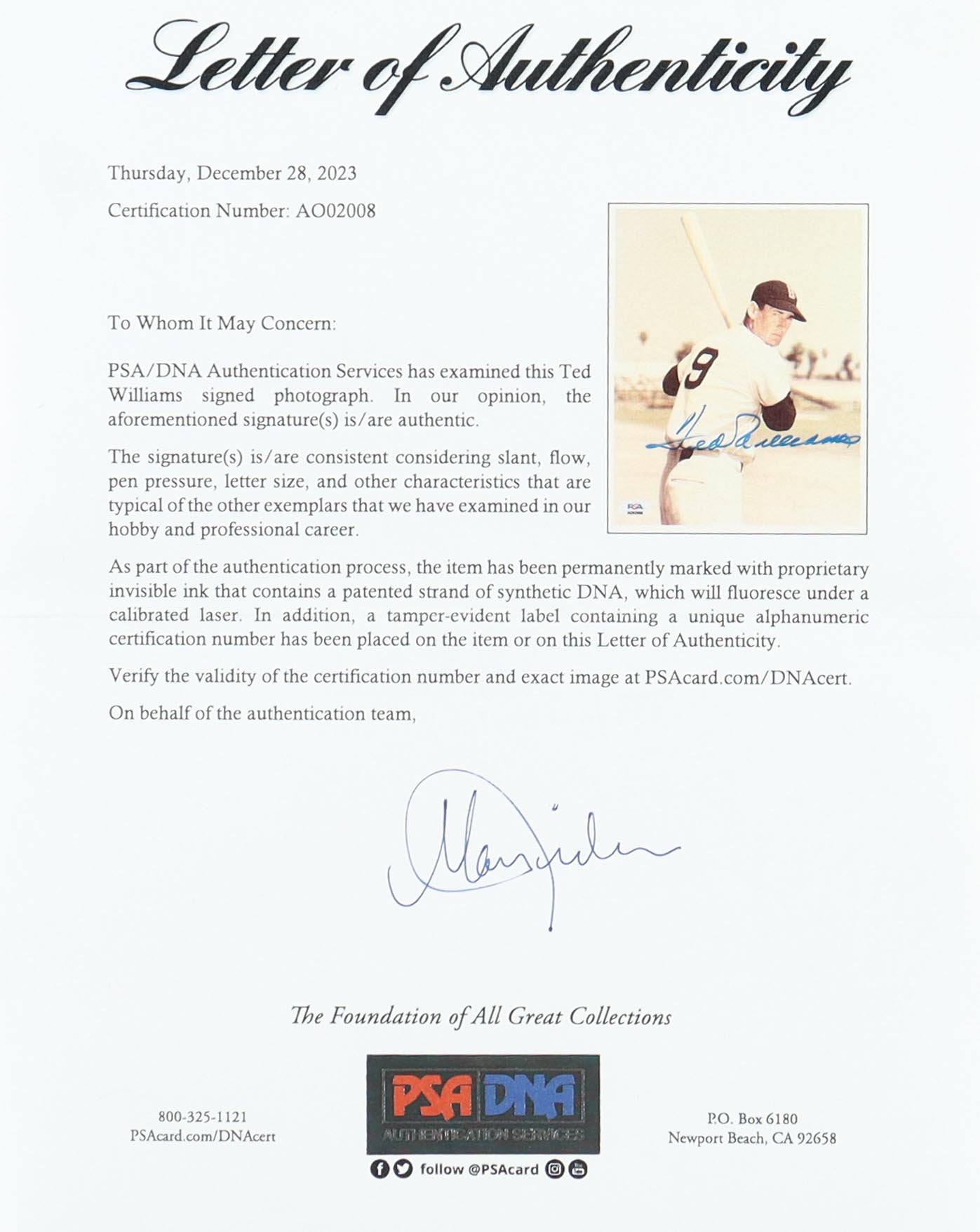 Ted Williams Signed Custom Framed Photo with 1960 Original Boston Red Sox Program & (2) Pins (PSA) at PristineAuction.com Ted Williams Signed Custom Framed Photo with 1960 Original Boston Red Sox Program & (2) Pins (PSA) at PristineAuction.com