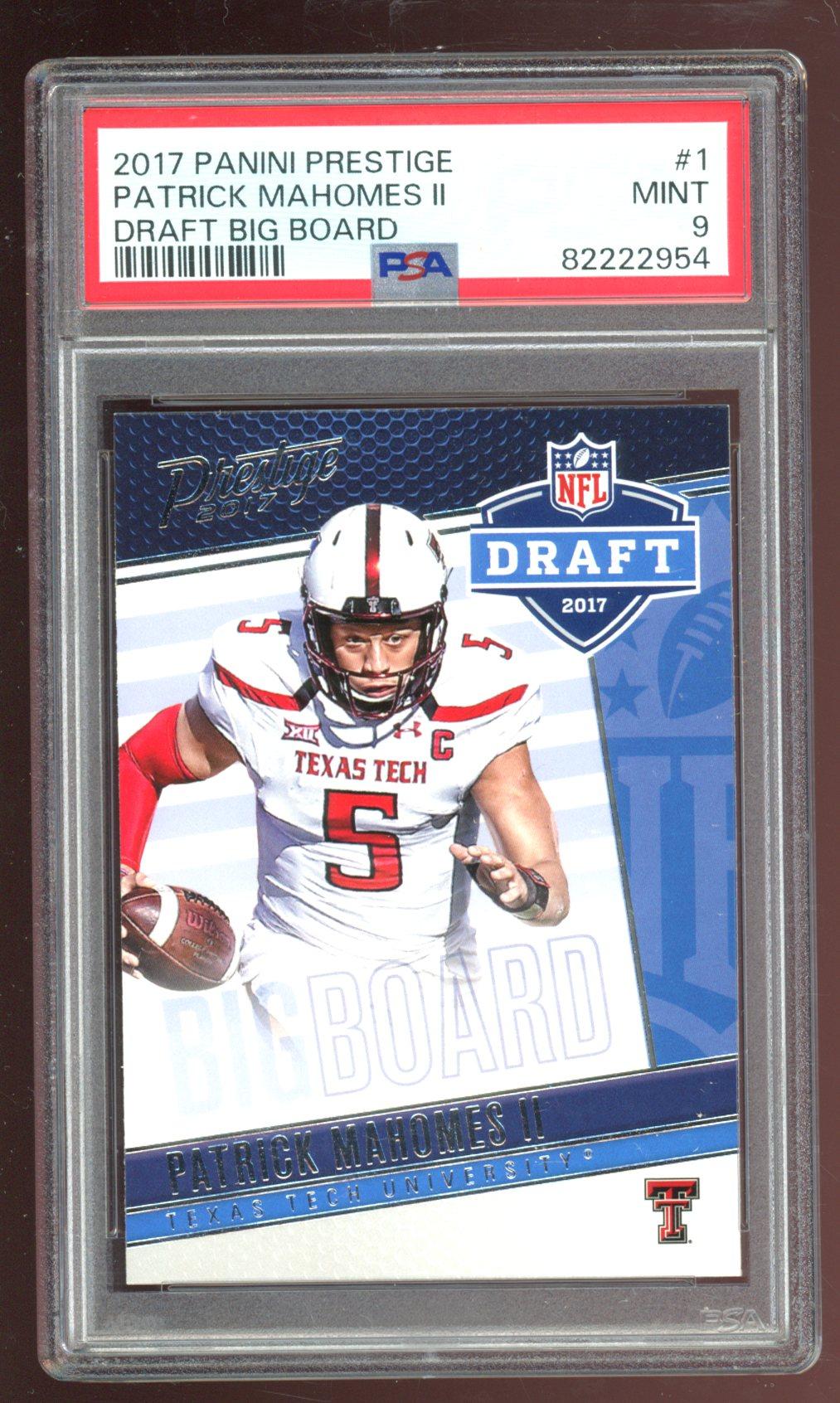 Patrick Mahomes II 2017 Prestige Draft Big Board #1 (PSA 9) at PristineAuction.com Patrick Mahomes II 2017 Prestige Draft Big Board #1 (PSA 9) at PristineAuction.com
