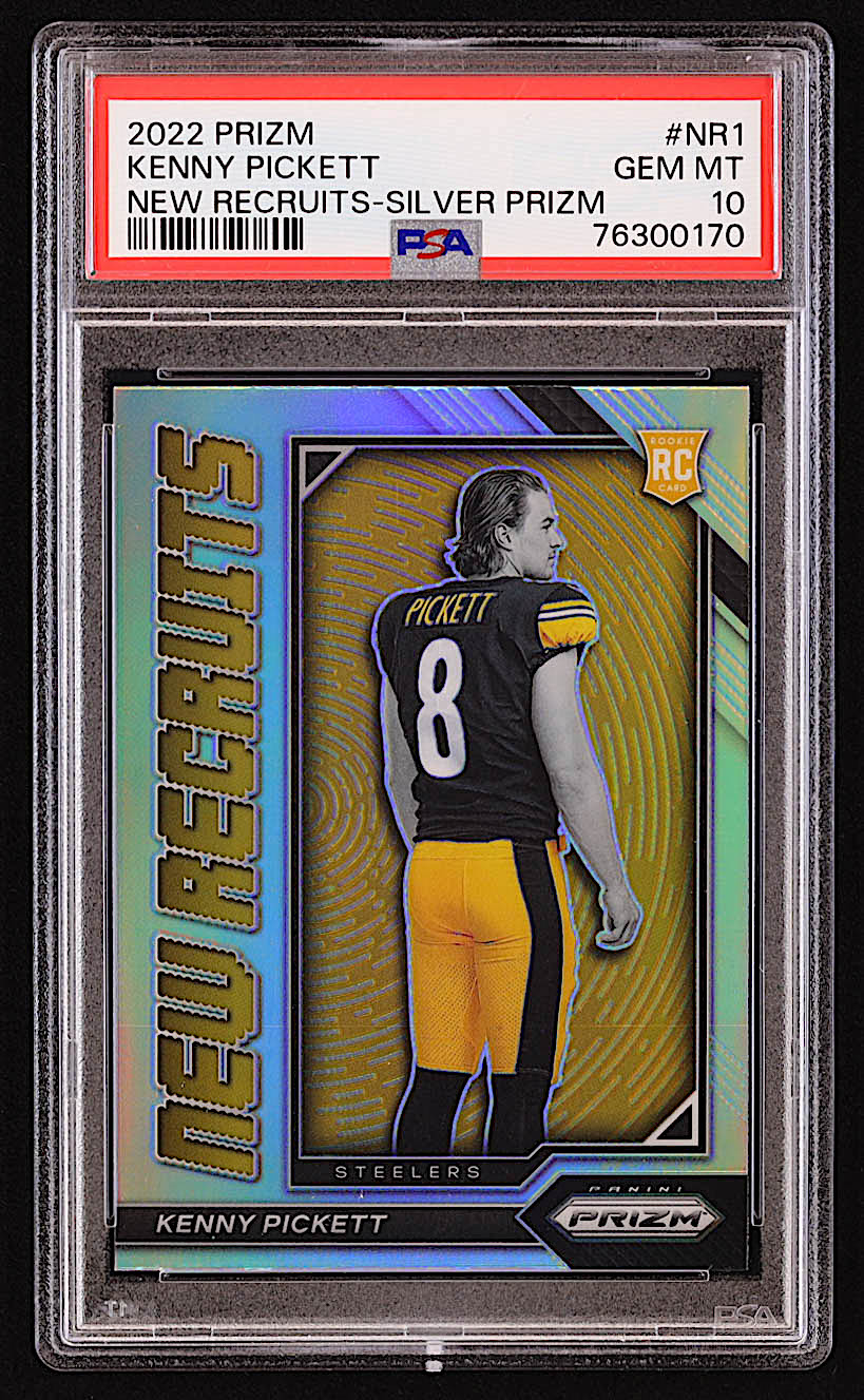 Kenny Pickett 2022 Panini Prizm New Recruits Prizms Silver #1 RC (PSA 10) at PristineAuction.com Kenny Pickett 2022 Panini Prizm New Recruits Prizms Silver #1 RC (PSA 10) at PristineAuction.com