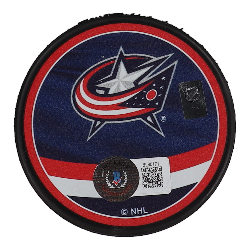 Adam Fantilli Signed Blue Jackets Logo Hockey Puck (Beckett) at PristineAuction.com Adam Fantilli Signed Blue Jackets Logo Hockey Puck (Beckett) at PristineAuction.com