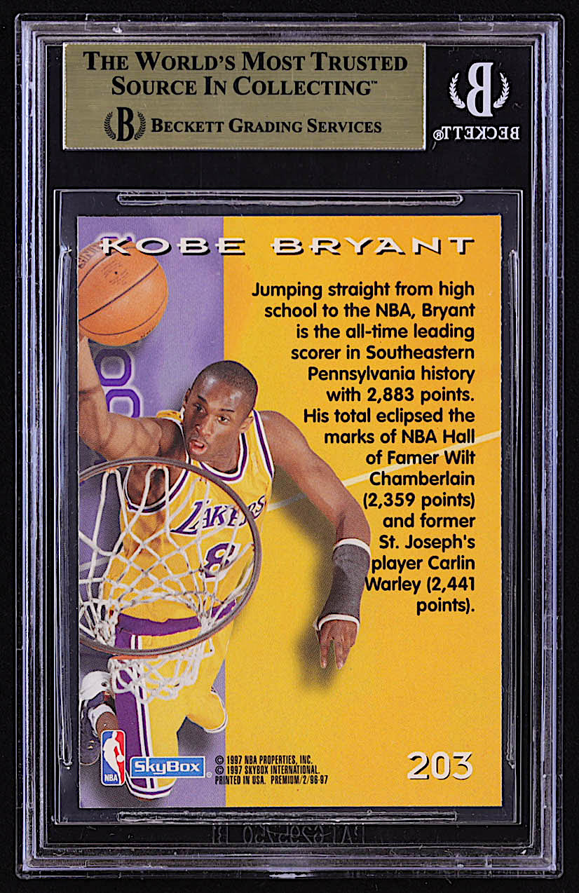 Kobe Bryant 1996-97 SkyBox Premium #203 RC (BGS 9.5) at PristineAuction.com Kobe Bryant 1996-97 SkyBox Premium #203 RC (BGS 9.5) at PristineAuction.com