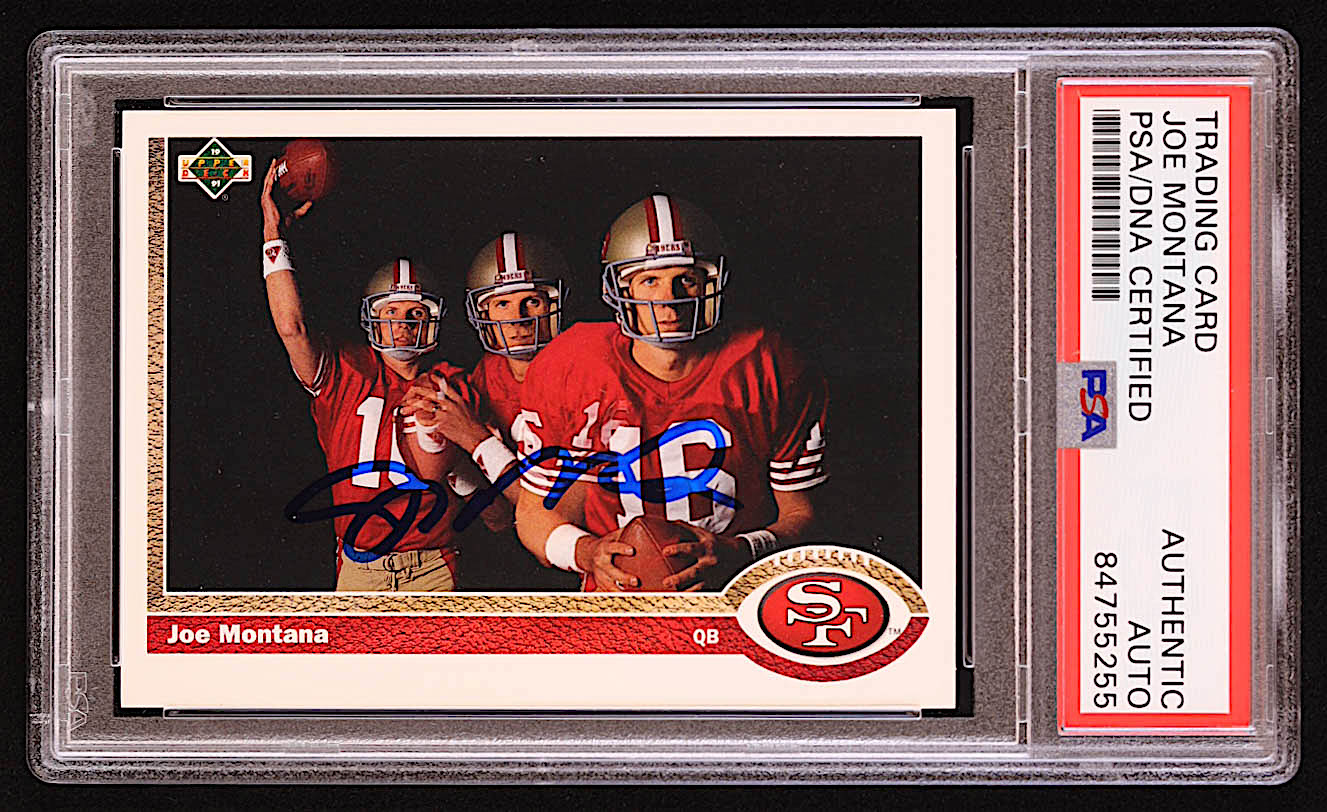 Joe Montana Signed 1991 Upper Deck #54 / 3X (PSA) at PristineAuction.com Joe Montana Signed 1991 Upper Deck #54 / 3X (PSA) at PristineAuction.com