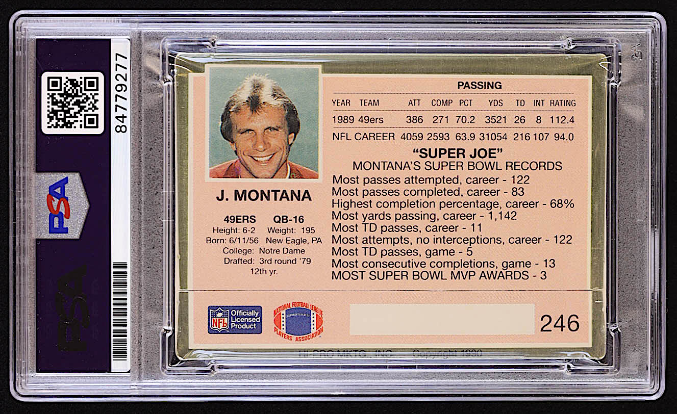 Joe Montana Signed 1990 Action Packed #246 (PSA) at PristineAuction.com Joe Montana Signed 1990 Action Packed #246 (PSA) at PristineAuction.com