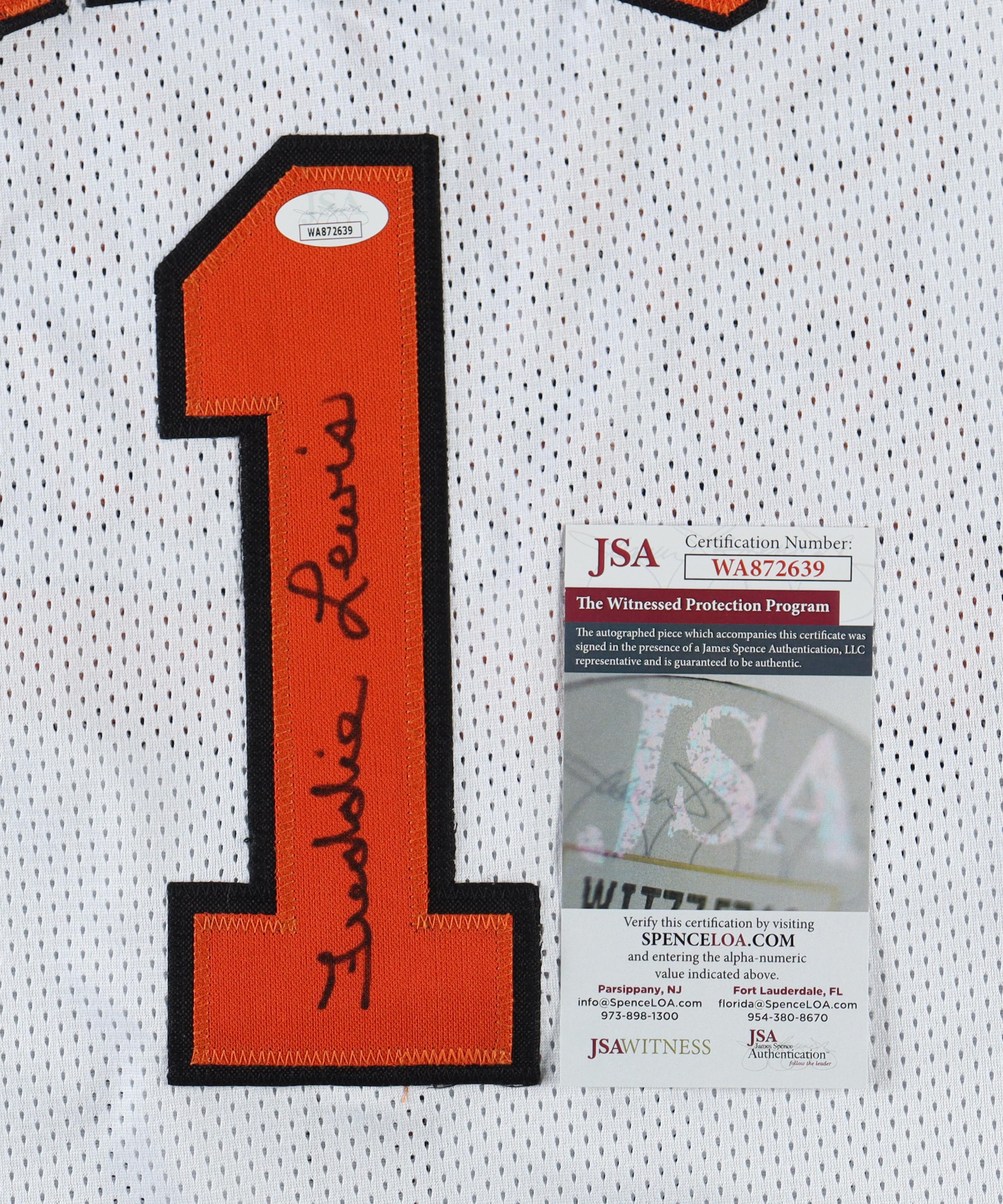 Freddie Lewis Signed Jersey (JSA) at PristineAuction.com Freddie Lewis Signed Jersey (JSA) at PristineAuction.com