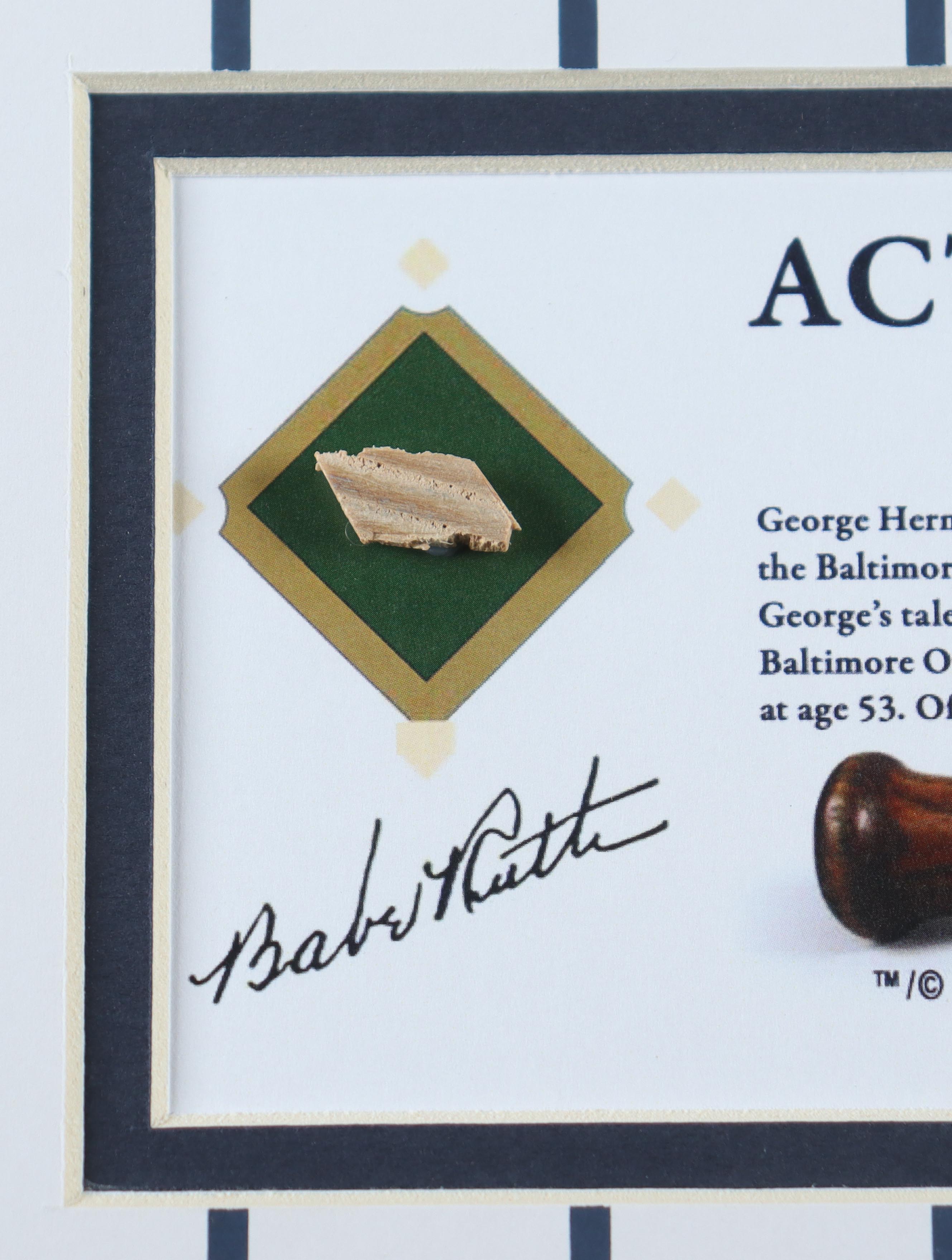 Babe Ruth Yankees 18x20 Custom Matted Game-Used Baseball Bat Piece Display (PSA) at PristineAuction.com Babe Ruth Yankees 18x20 Custom Matted Game-Used Baseball Bat Piece Display (PSA) at PristineAuction.com