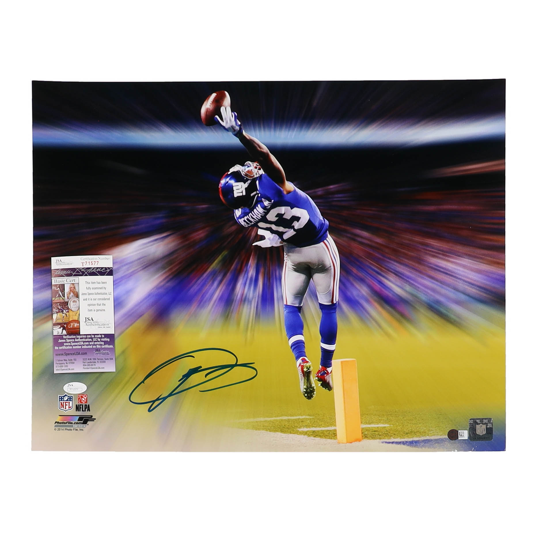 Odell Beckham Jr. Signed Giants 16x20 Photo (JSA) at PristineAuction.com Odell Beckham Jr. Signed Giants 16x20 Photo (JSA) at PristineAuction.com