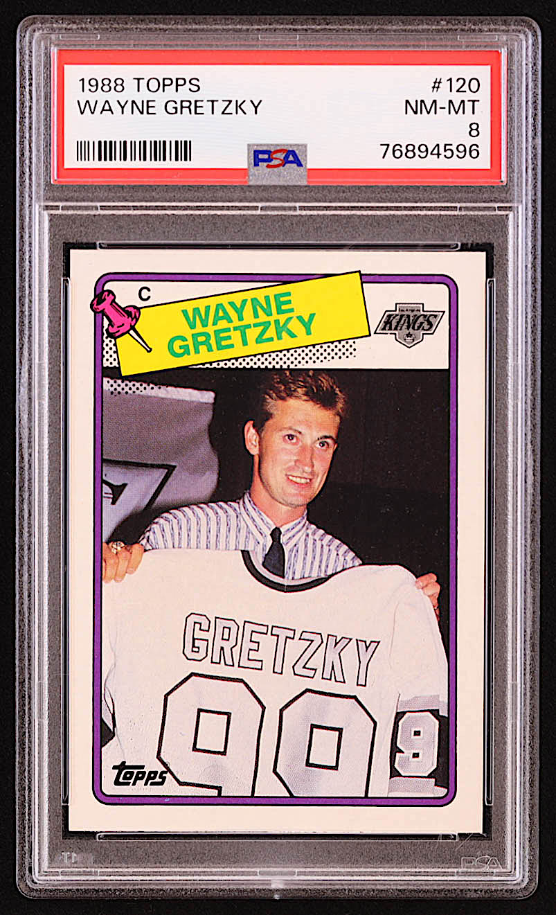 Wayne Gretzky 1988-89 Topps #120 / Sweater (PSA 8) at PristineAuction.com Wayne Gretzky 1988-89 Topps #120 / Sweater (PSA 8) at PristineAuction.com