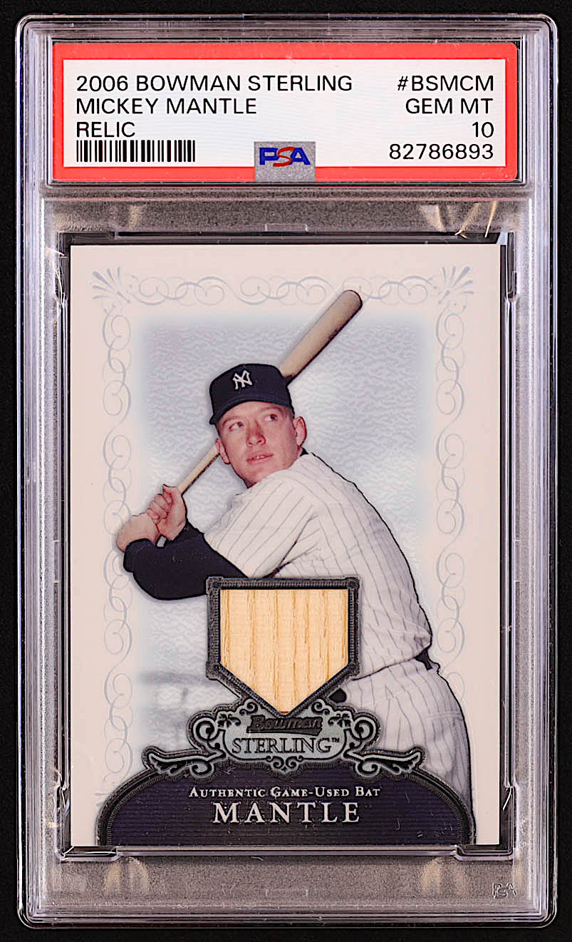 Mickey Mantle 2006 Bowman Sterling #MCM / Bat (PSA 10) at PristineAuction.com Mickey Mantle 2006 Bowman Sterling #MCM / Bat (PSA 10) at PristineAuction.com