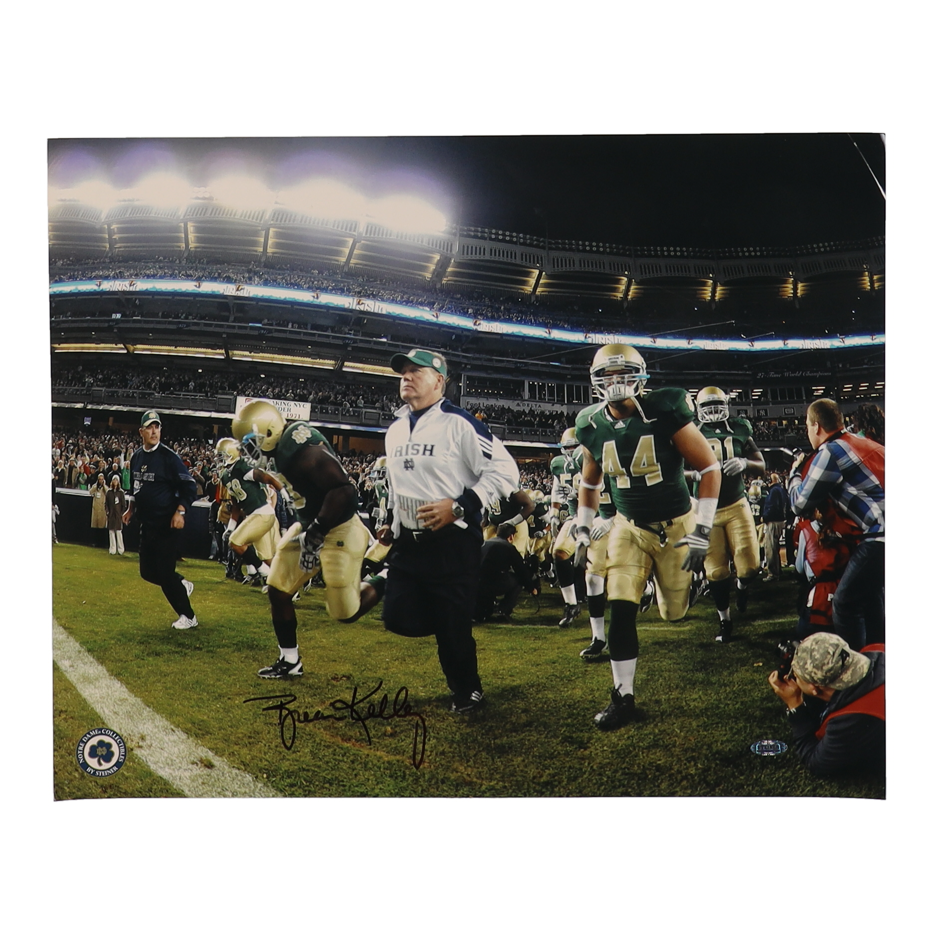 Brian Kelly Signed Notre Dame Fighting Irish 16x20 Photo (Steiner) at PristineAuction.com Brian Kelly Signed Notre Dame Fighting Irish 16x20 Photo (Steiner) at PristineAuction.com