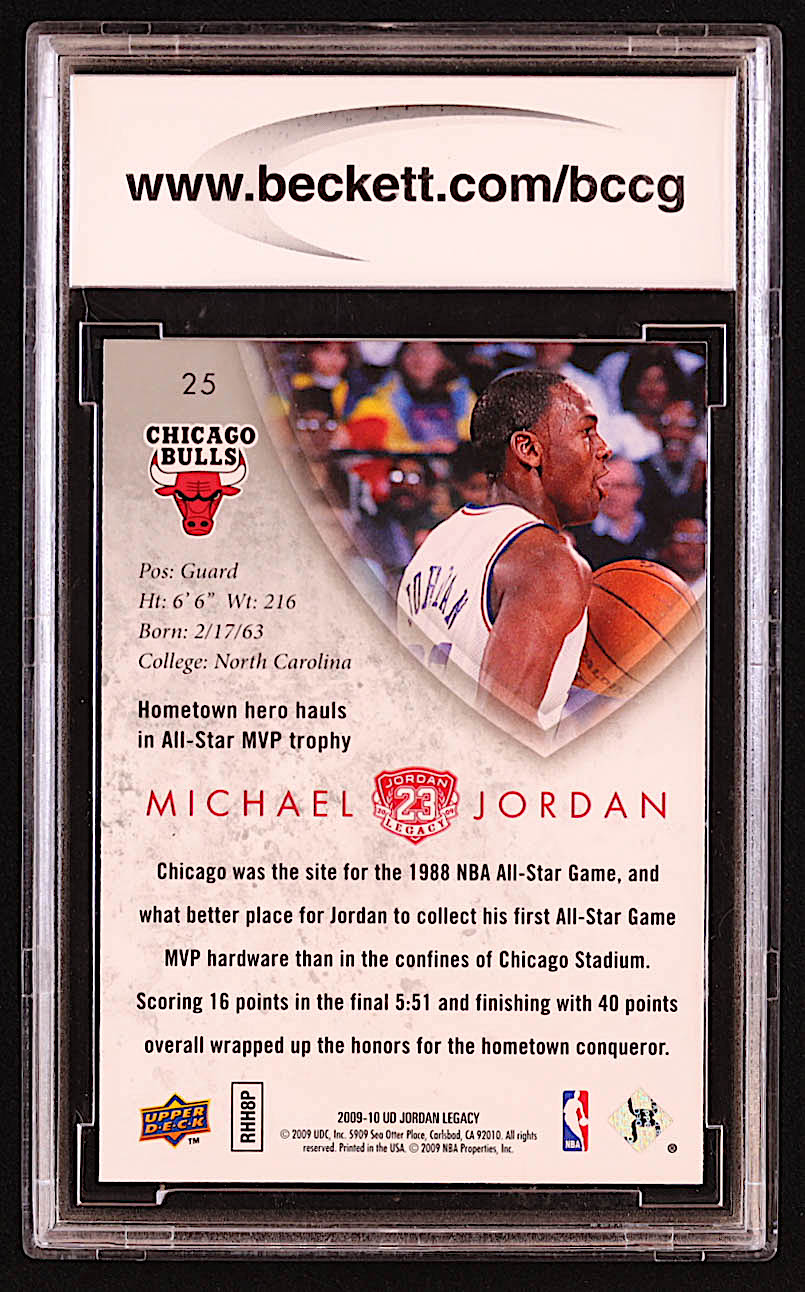 Michael Jordan 2009-10 Upper Deck Michael Jordan Legacy Collection Gold #25 (BCCG 10) at PristineAuction.com Michael Jordan 2009-10 Upper Deck Michael Jordan Legacy Collection Gold #25 (BCCG 10) at PristineAuction.com