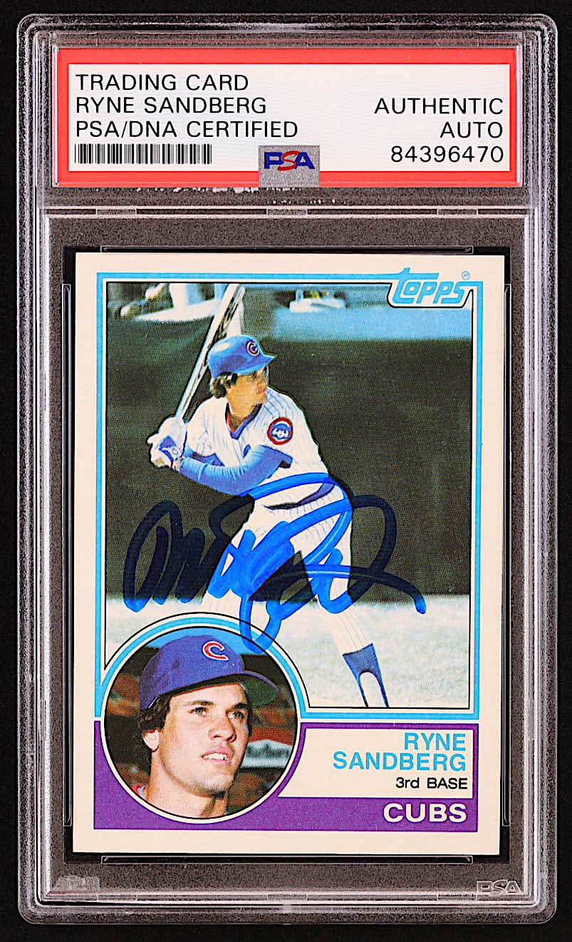 Ryne Sandberg Signed 1983 Topps #83 RC (PSA) at PristineAuction.com Ryne Sandberg Signed 1983 Topps #83 RC (PSA) at PristineAuction.com
