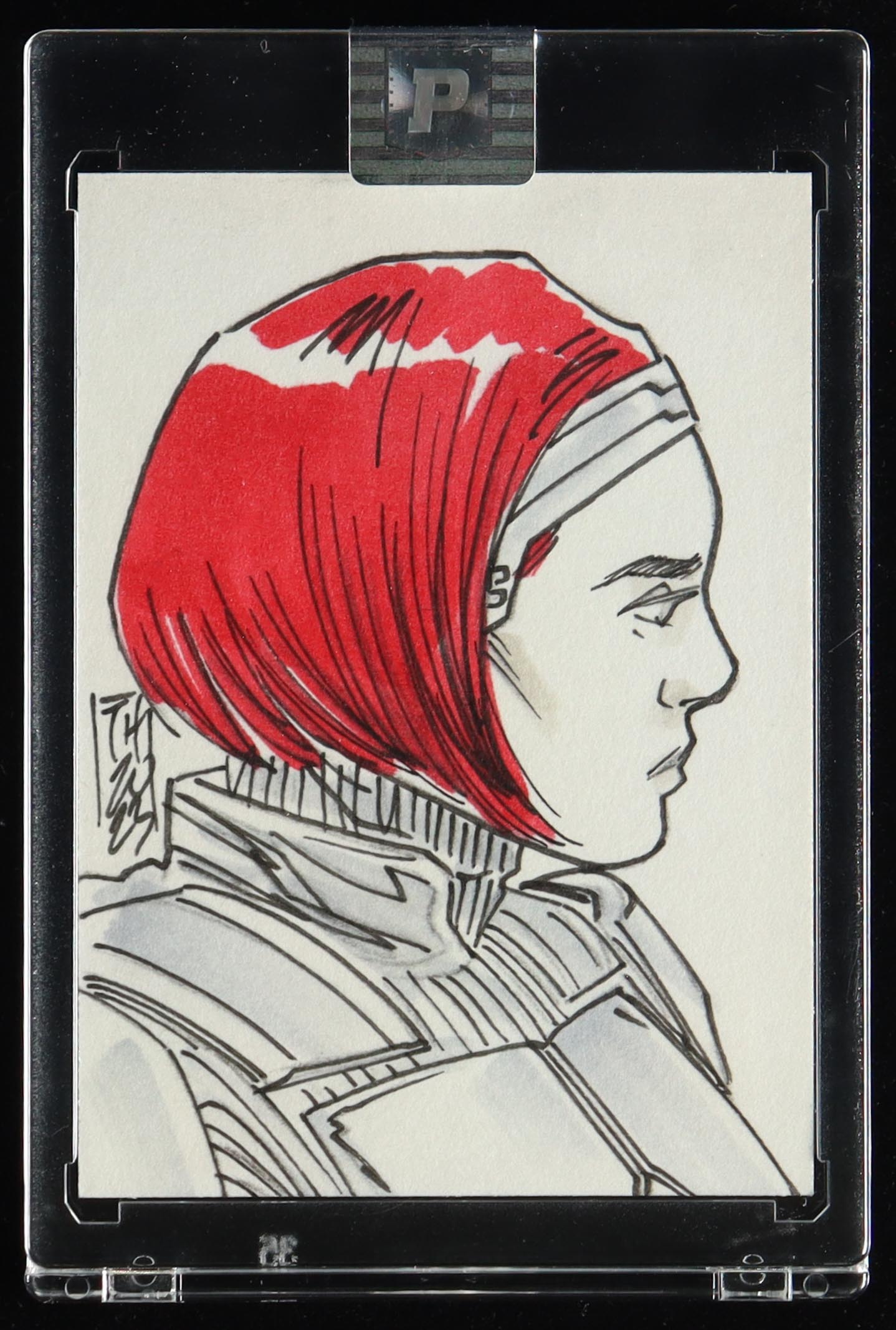 Bo-Katan Kryze | Star Wars | Original Art Sketch Card by Tom Hodges (1/1 Original Art) at PristineAuction.com Bo-Katan Kryze | Star Wars | Original Art Sketch Card by Tom Hodges (1/1 Original Art) at PristineAuction.com