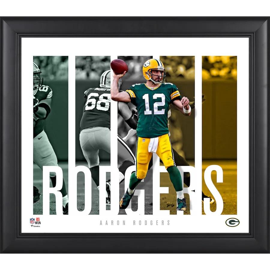 Aaron Rodgers Packers Custom Framed Photo at PristineAuction.com Aaron Rodgers Packers Custom Framed Photo at PristineAuction.com