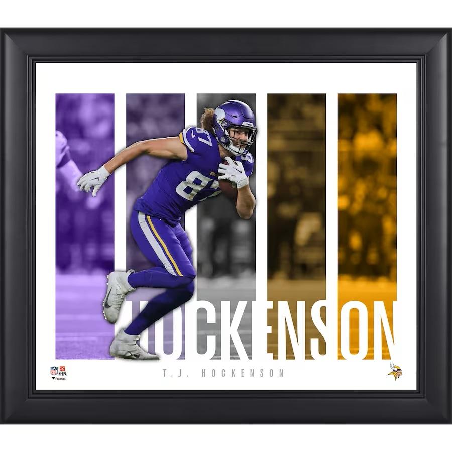 T.J. Hockenson Vikings Custom Framed Photo at PristineAuction.com T.J. Hockenson Vikings Custom Framed Photo at PristineAuction.com