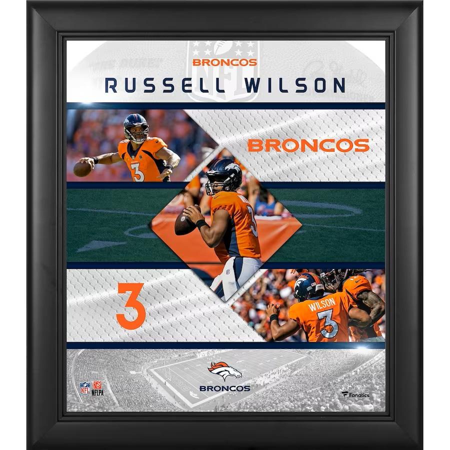 Russell Wilson Broncos "Stitched Stars" Custom Framed Photo at PristineAuction.com Russell Wilson Broncos "Stitched Stars" Custom Framed Photo at PristineAuction.com