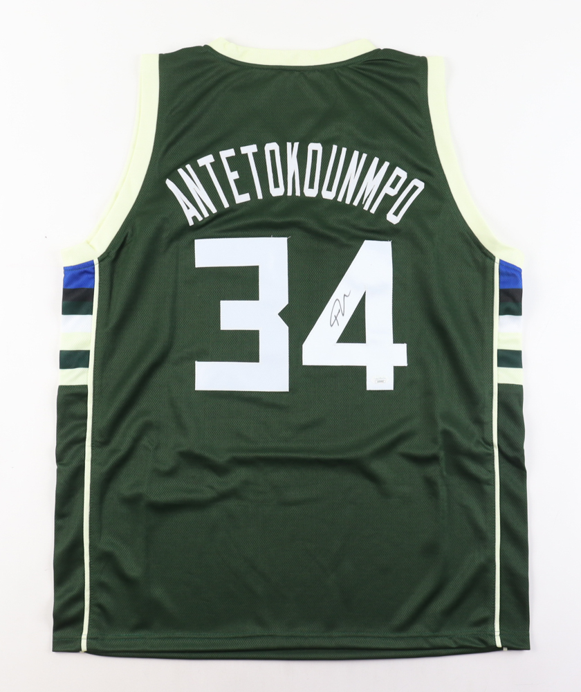 Giannis Antetokounmpo Signed Jersey (JSA) at PristineAuction.com Giannis Antetokounmpo Signed Jersey (JSA) at PristineAuction.com