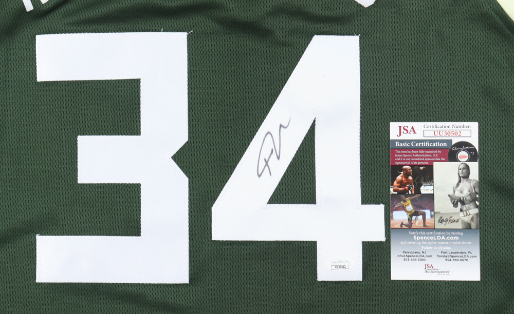 Giannis Antetokounmpo Signed Jersey (JSA) at PristineAuction.com Giannis Antetokounmpo Signed Jersey (JSA) at PristineAuction.com