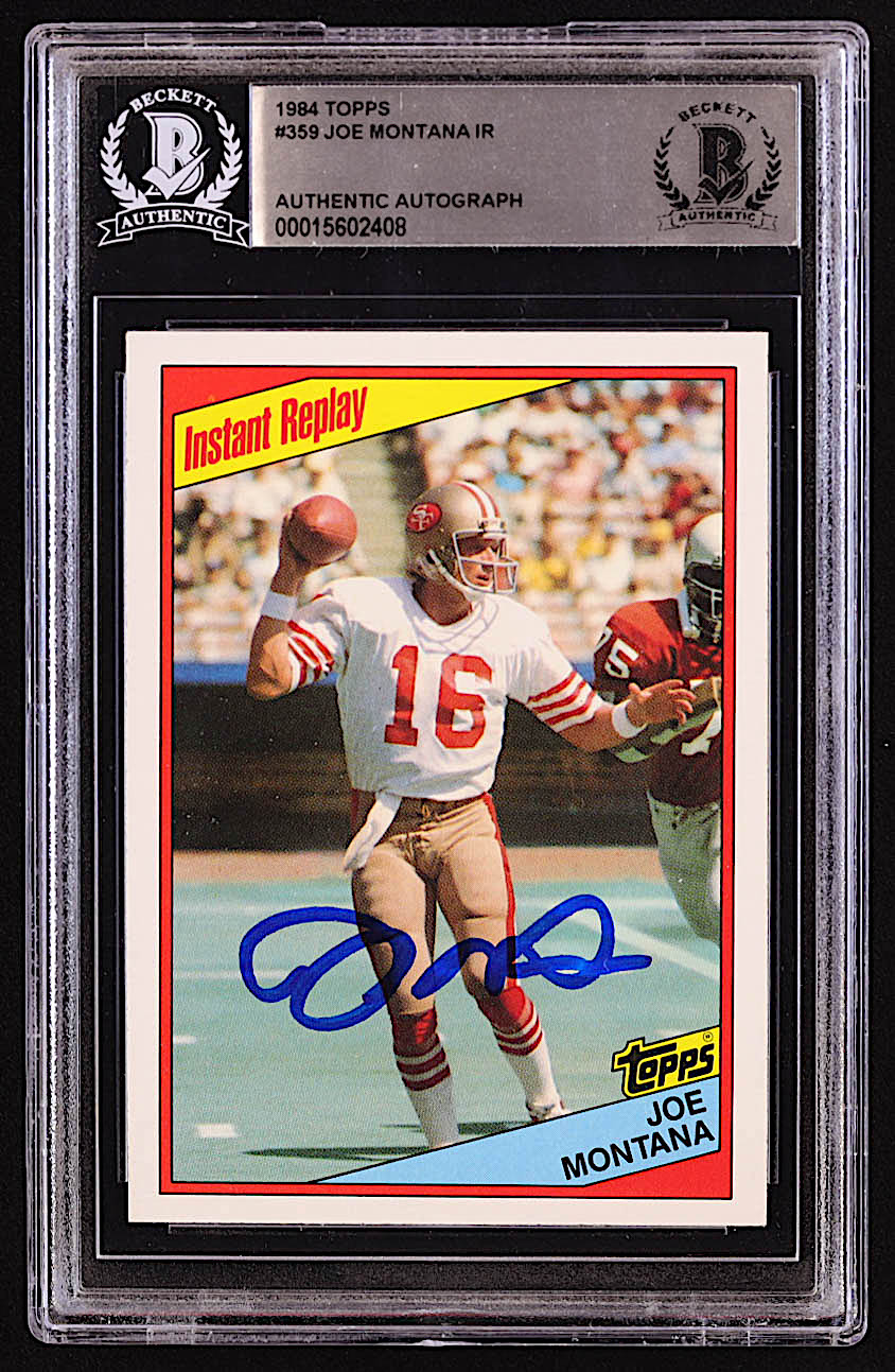Joe Montana Signed 1984 Topps #359 IR (BGS) at PristineAuction.com Joe Montana Signed 1984 Topps #359 IR (BGS) at PristineAuction.com