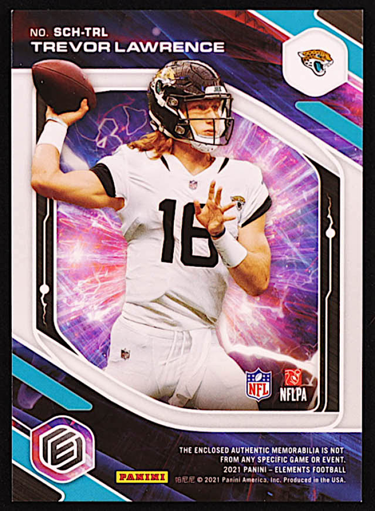 Trevor Lawrence 2021 Panini Elements Supercharged Jerseys 1 RC 126/