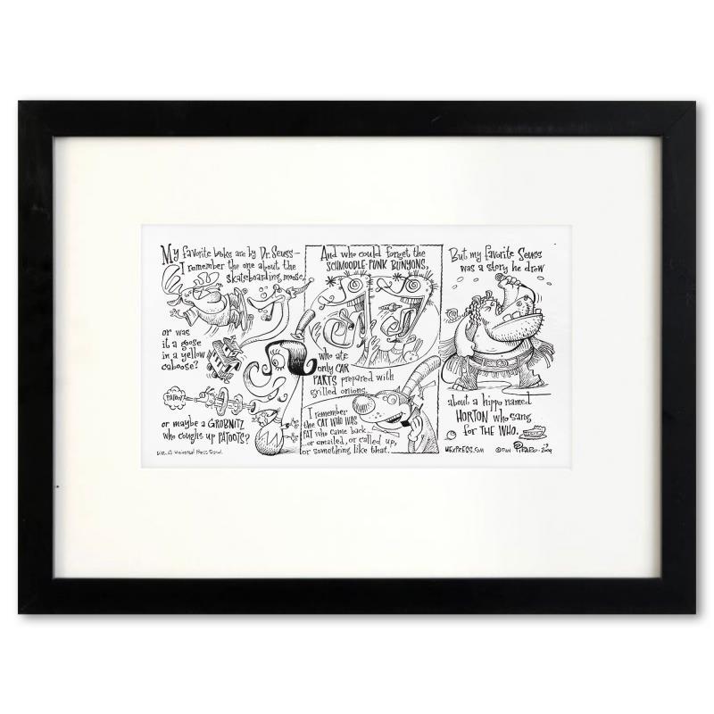 Bizarro "Seuss Confusion" 14x21 Custom Framed Original Pen & Ink Drawing by Dan Piraro (PA) at PristineAuction.com Bizarro "Seuss Confusion" 14x21 Custom Framed Original Pen & Ink Drawing by Dan Piraro (PA) at PristineAuction.com