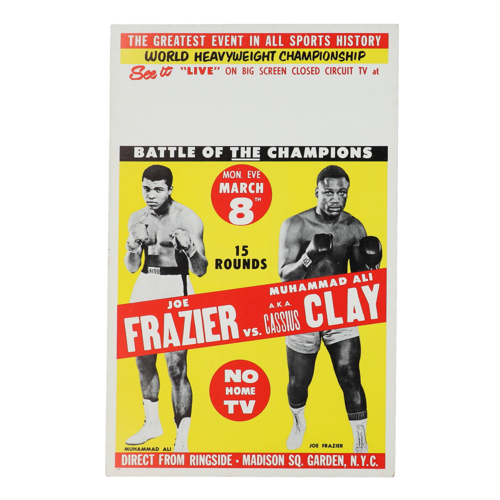 Cassius Clay AKA Muhammad Ali vs. Joe Frazier Original Fight Poster
