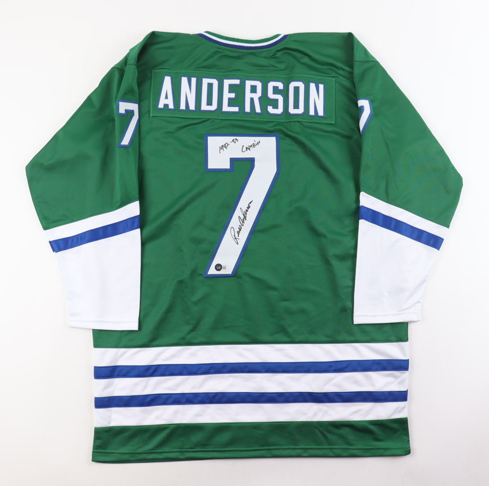 Russ Anderson Signed Jersey Inscribed "1982-83 Captain" (Beckett) at PristineAuction.com Russ Anderson Signed Jersey Inscribed "1982-83 Captain" (Beckett) at PristineAuction.com