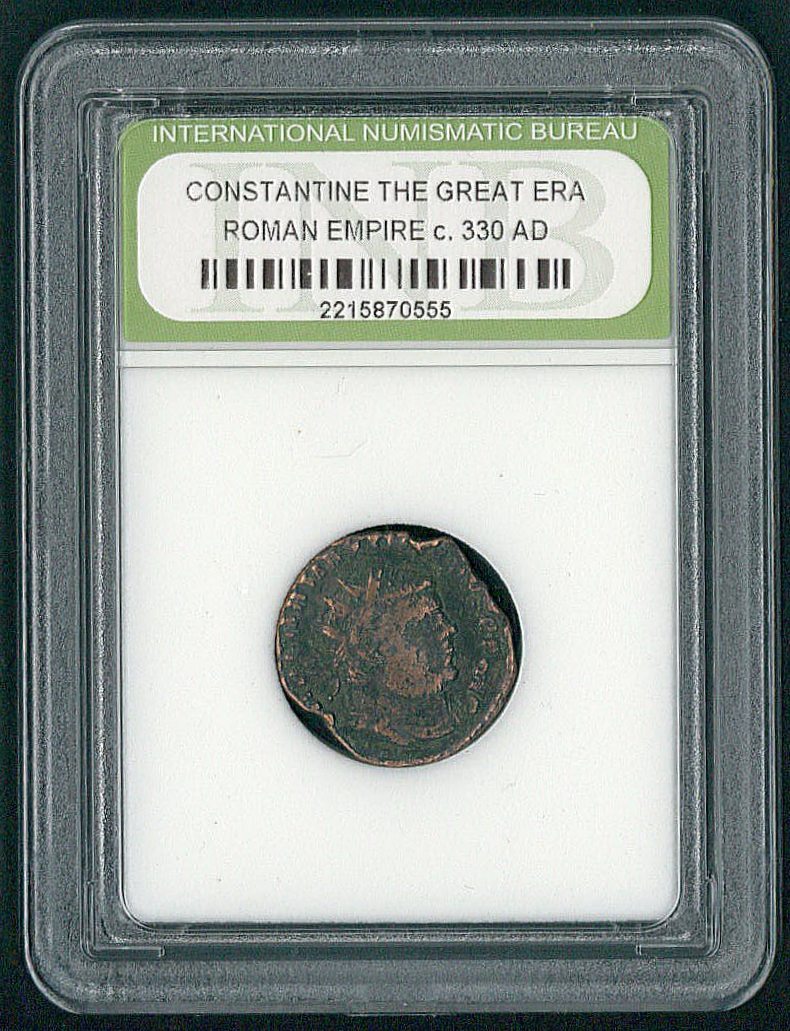 Constantine The Great Era Roman Empire Coin from 330 AD (INB Encapsulated) at PristineAuction.com Constantine The Great Era Roman Empire Coin from 330 AD (INB Encapsulated) at PristineAuction.com