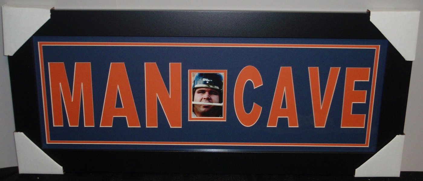 Chicago Bears "Man Cave" 13x31 Custom Frame Display at PristineAuction.com Chicago Bears "Man Cave" 13x31 Custom Frame Display at PristineAuction.com